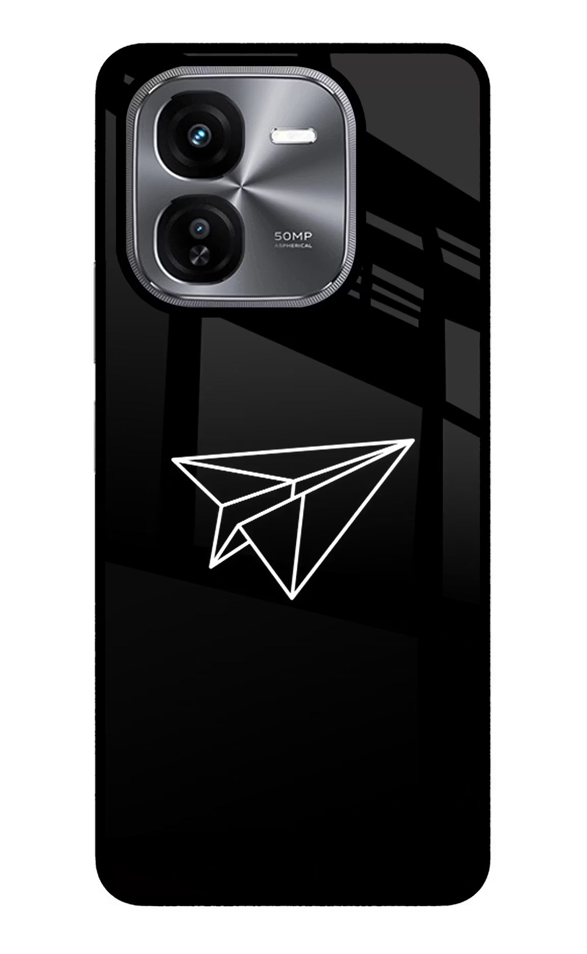 Paper Plane White iQOO Z9X Glass Case - Paper Plane White iQOO Z9X Glass Case Paper Plane White iQOO Z9X Glass Case