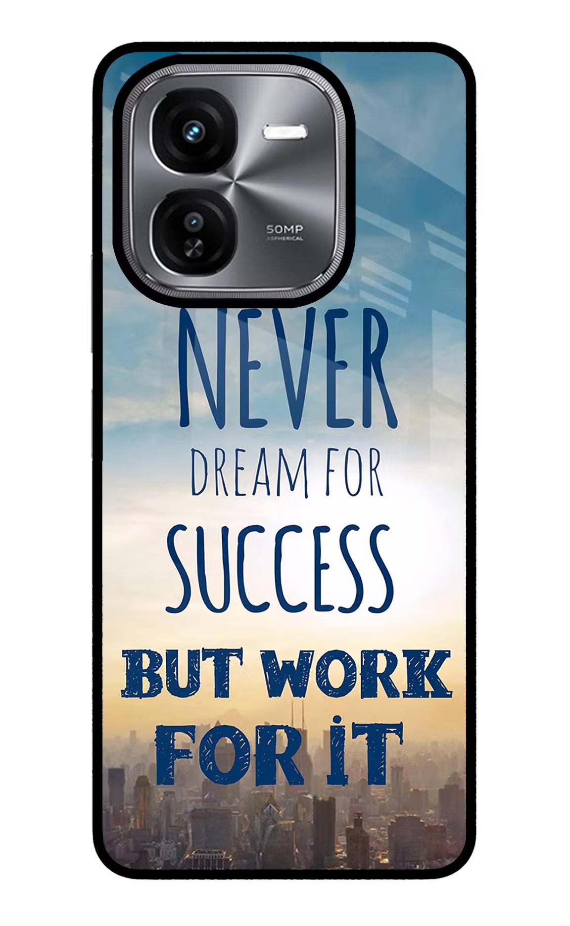 Never Dream For Success But Work For It iQOO Z9X Glass Case - Never Dream For Success But Work For It iQOO Z9X Glass Case Never Dream For Success But Work For It iQOO Z9X Glass Case