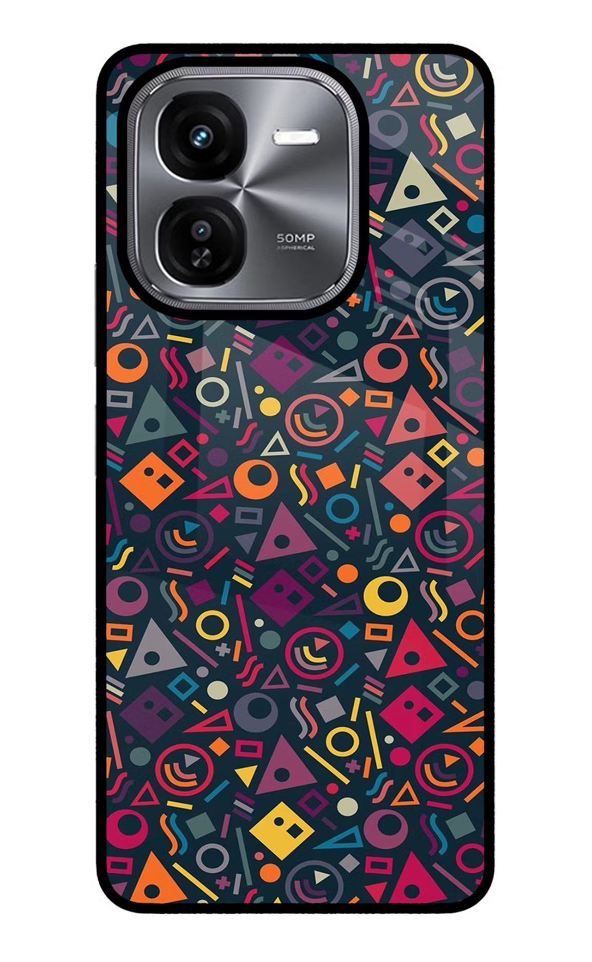 Geometric Abstract iQOO Z9X Glass Case Back Cover by Casekaro