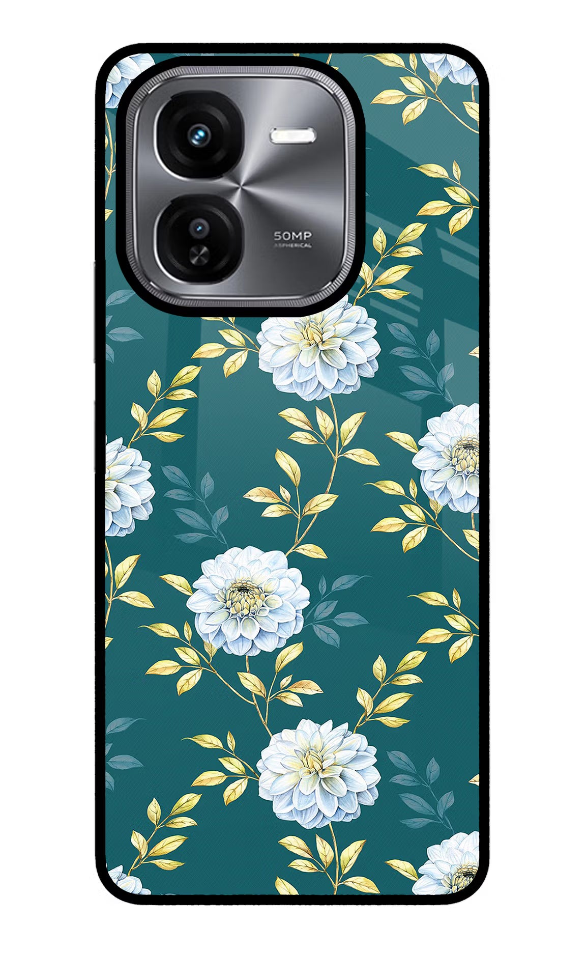 Flowers iQOO Z9X Glass Case Back Cover by Casekaro
