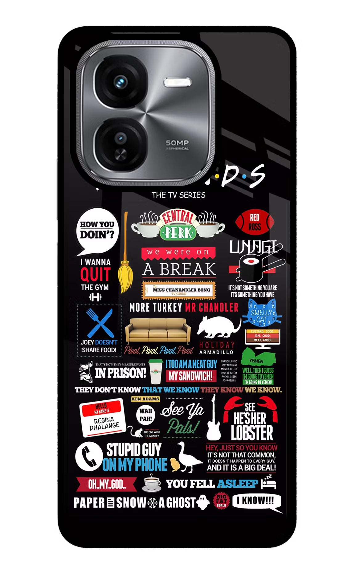 FRIENDS iQOO Z9X Glass Case Back Cover by Casekaro