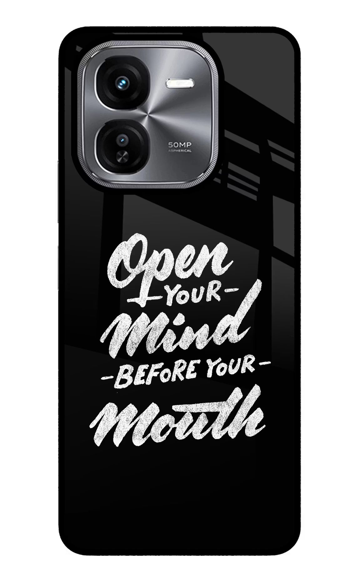 Open Your Mind Before Your Mouth iQOO Z9X Glass Case - Open Your Mind Before Your Mouth iQOO Z9X Glass Case Open Your Mind Before Your Mouth iQOO Z9X Glass Case