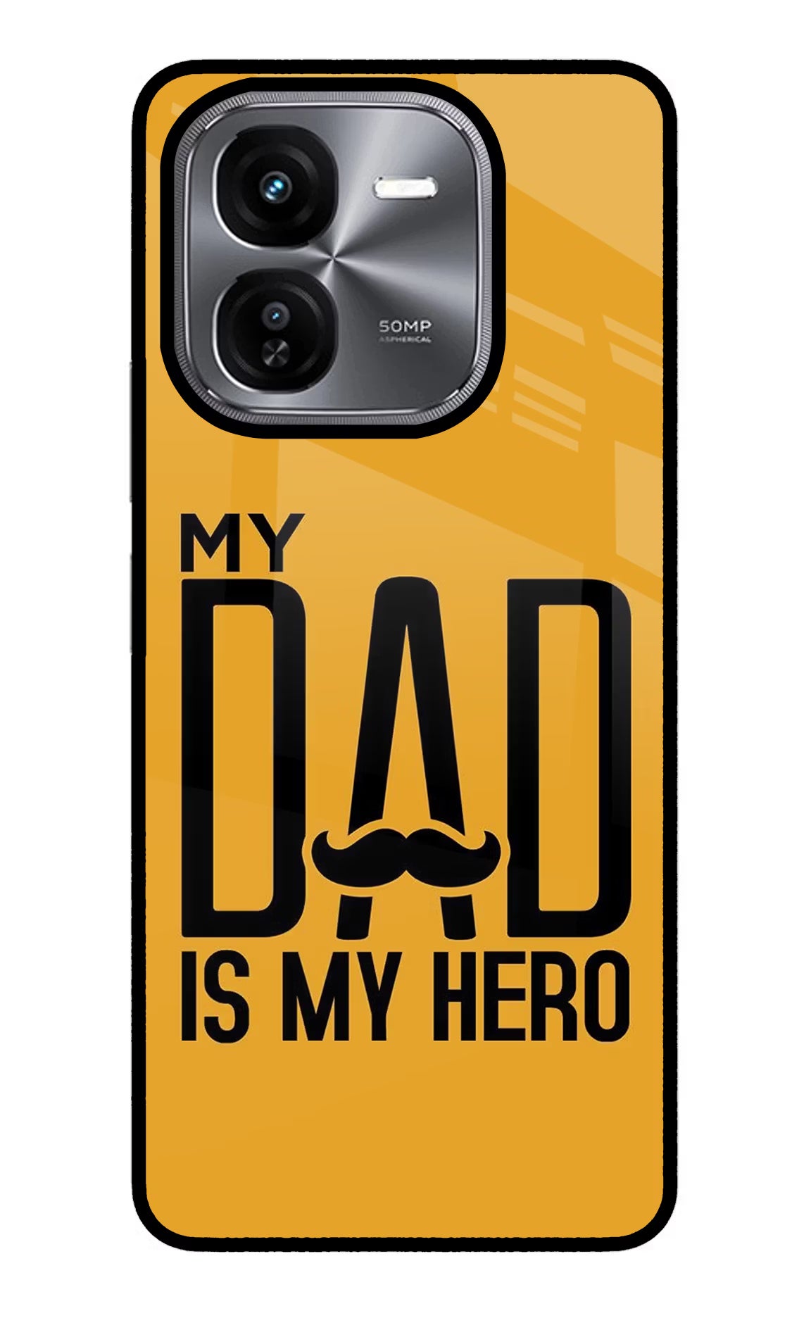 My Dad Is My Hero iQOO Z9X Glass Case Back Cover by Casekaro