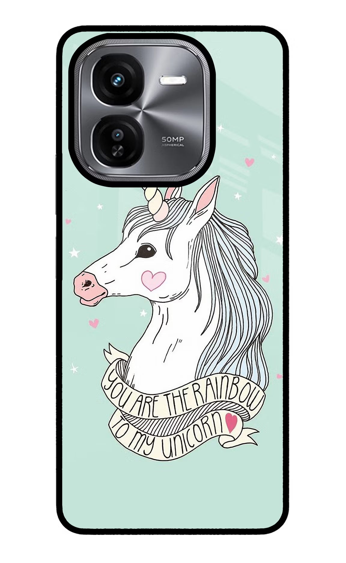 Unicorn Wallpaper iQOO Z9X Glass Case Back Cover by Casekaro
