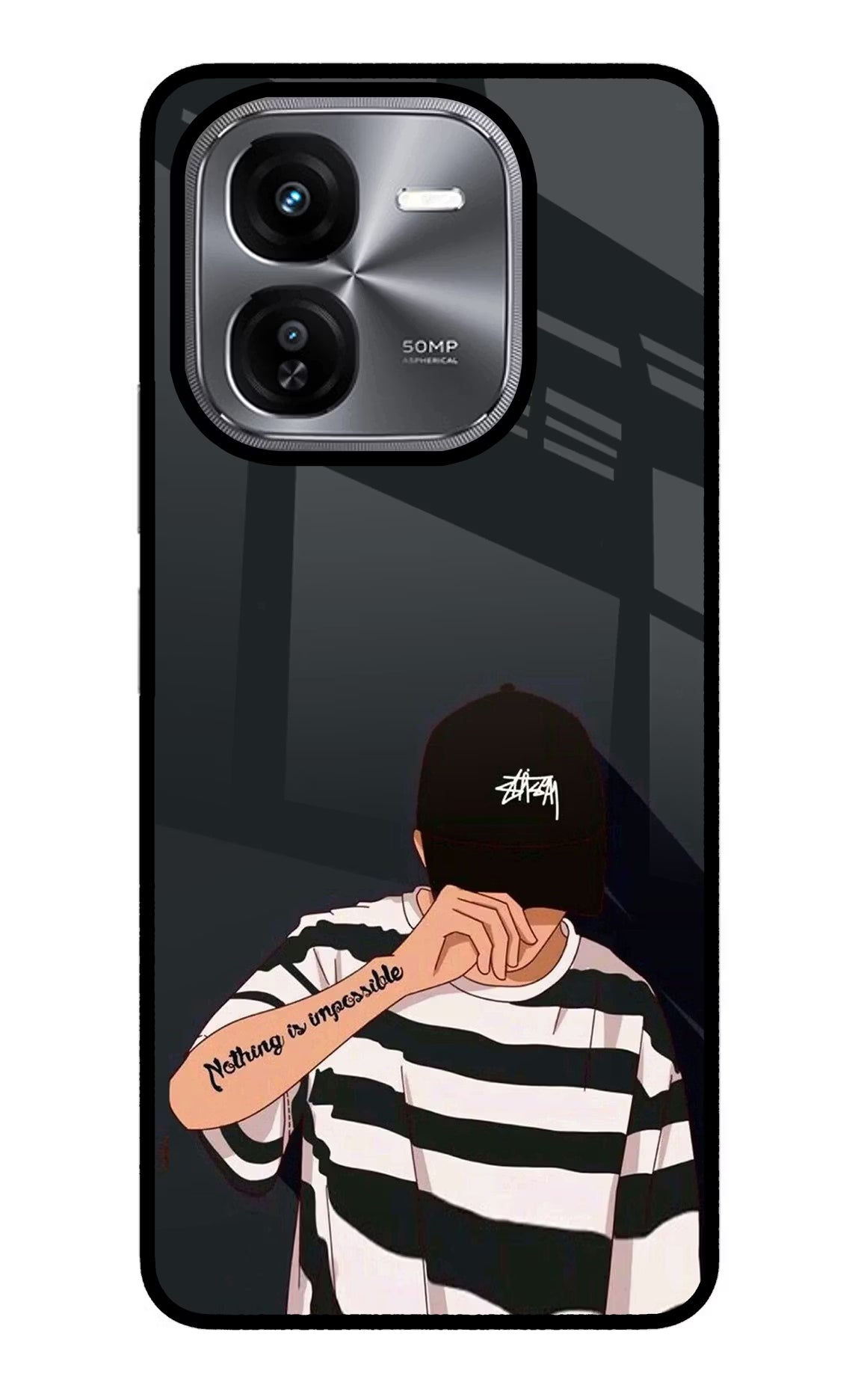 Aesthetic Boy iQOO Z9X Glass Case Back Cover by Casekaro