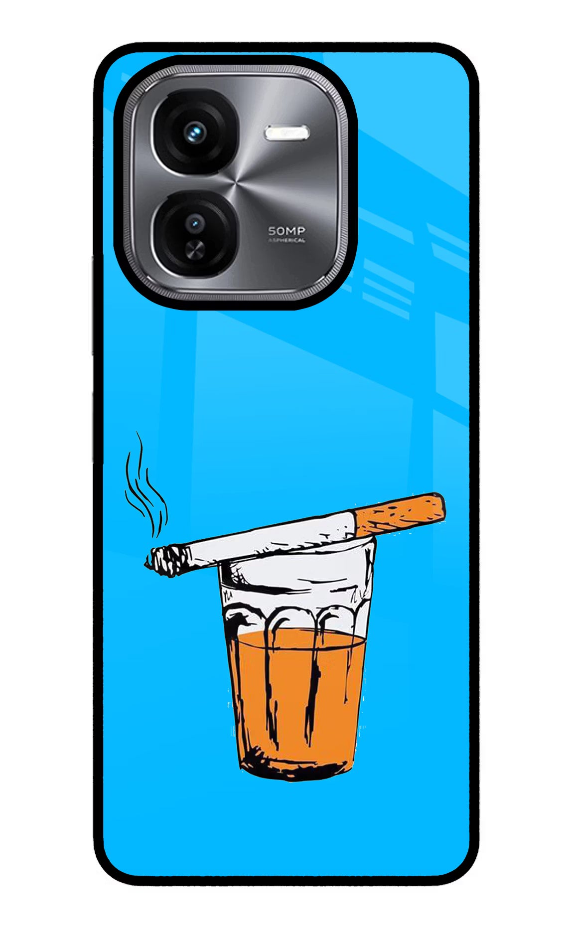 Chai Sutta iQOO Z9X Glass Case Back Cover by Casekaro