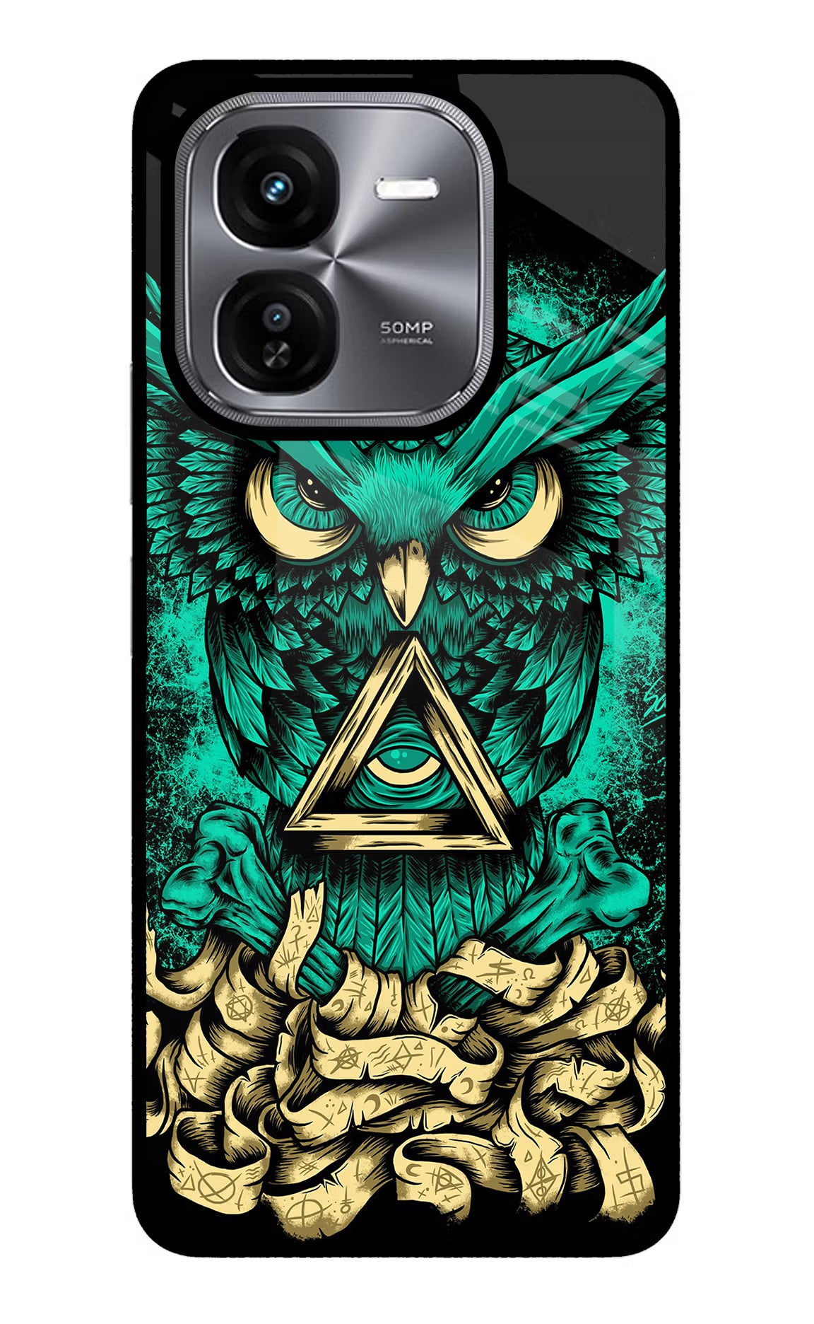 Green Owl iQOO Z9X Glass Case - Green Owl iQOO Z9X Glass Case Green Owl iQOO Z9X Glass Case