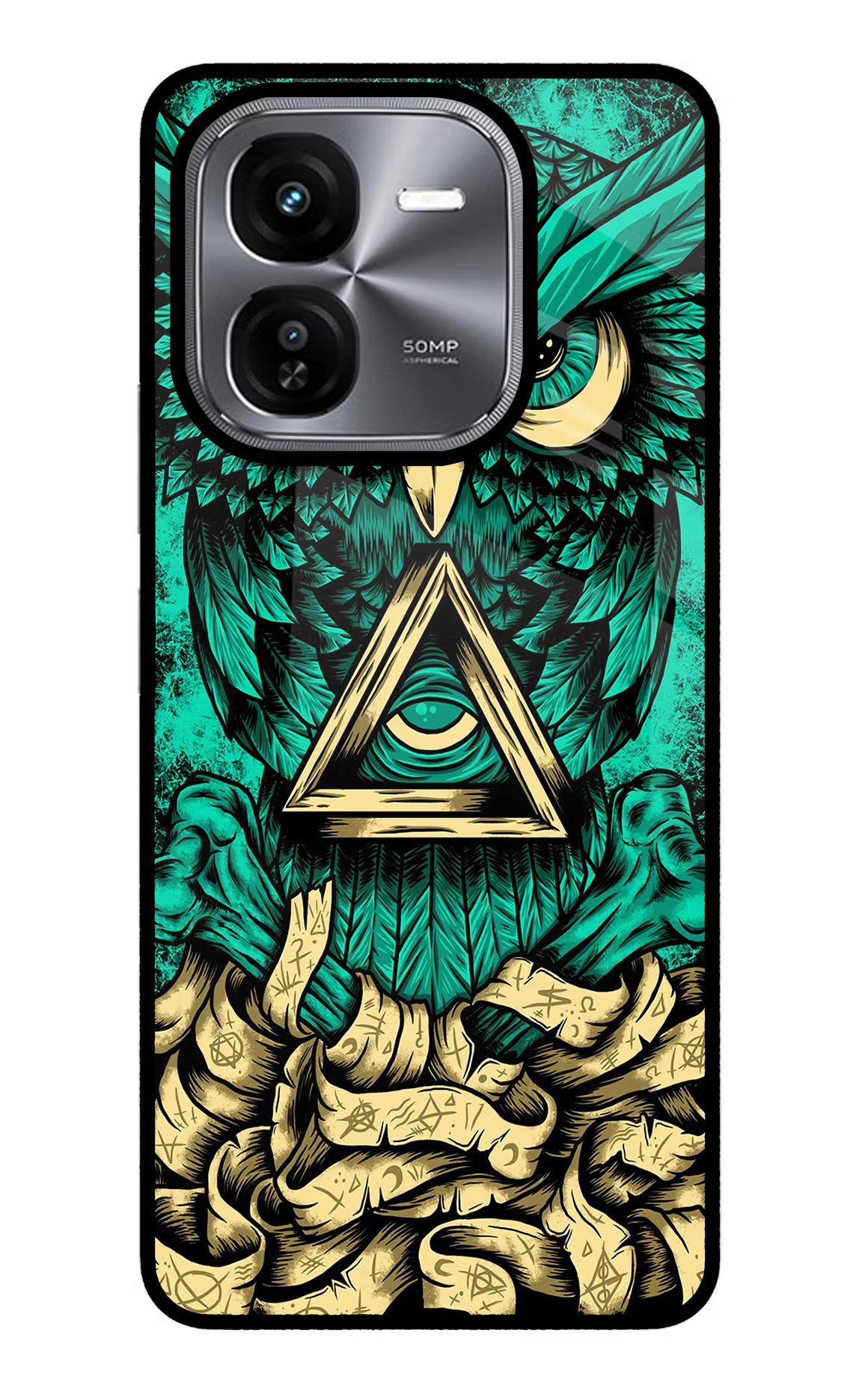 Green Owl iQOO Z9X Glass Case - Green Owl iQOO Z9X Glass Case Green Owl iQOO Z9X Glass Case