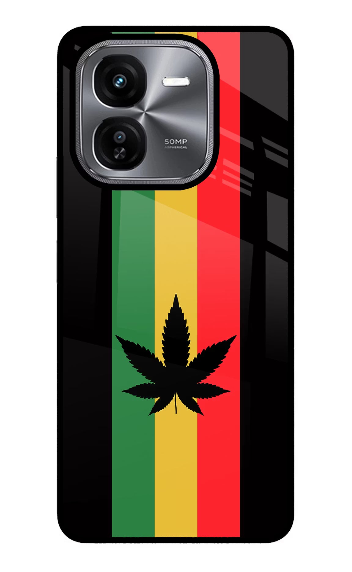 Weed Flag iQOO Z9X Glass Case Back Cover by Casekaro