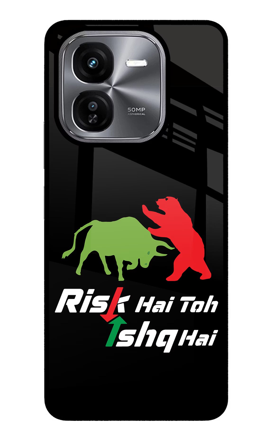 Risk Hai Toh Ishq Hai iQOO Z9X Glass Case Back Cover by Casekaro