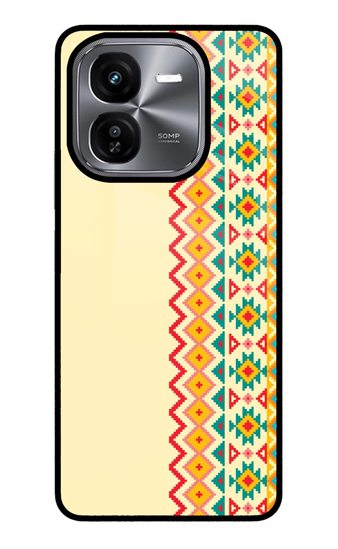 Ethnic Seamless iQOO Z9X Glass Case Back Cover by Casekaro