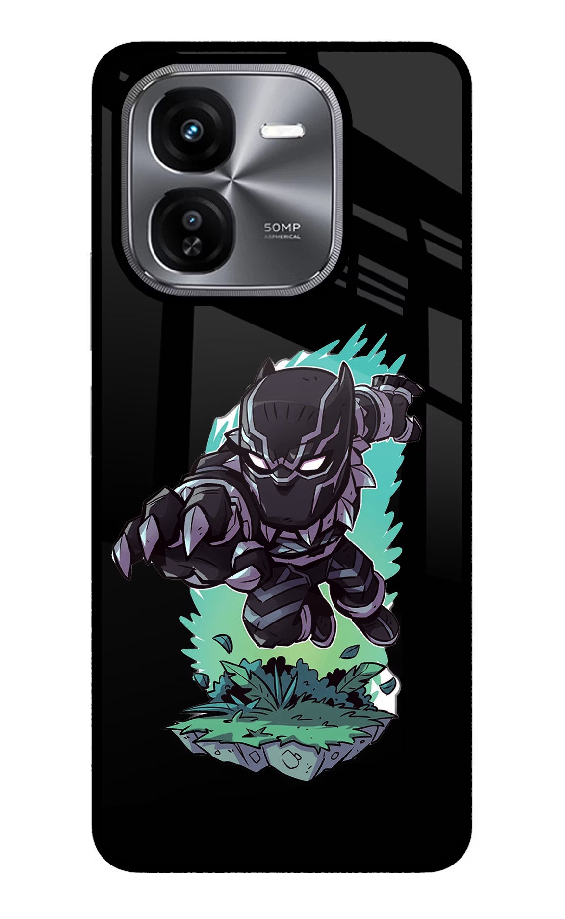 Black Panther iQOO Z9X Glass Case - Black Panther iQOO Z9X Glass Case Black Panther iQOO Z9X Glass Case