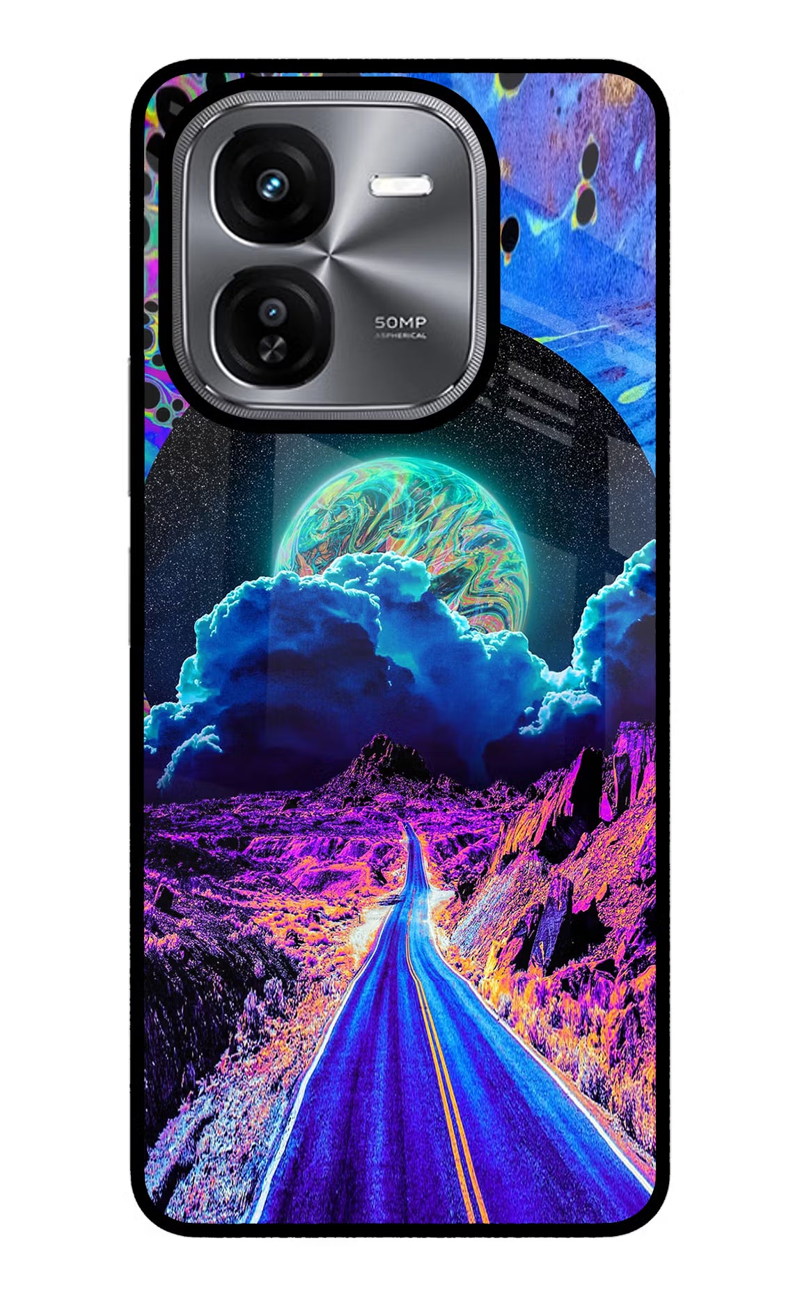 Psychedelic Painting iQOO Z9X Glass Case Back Cover by Casekaro