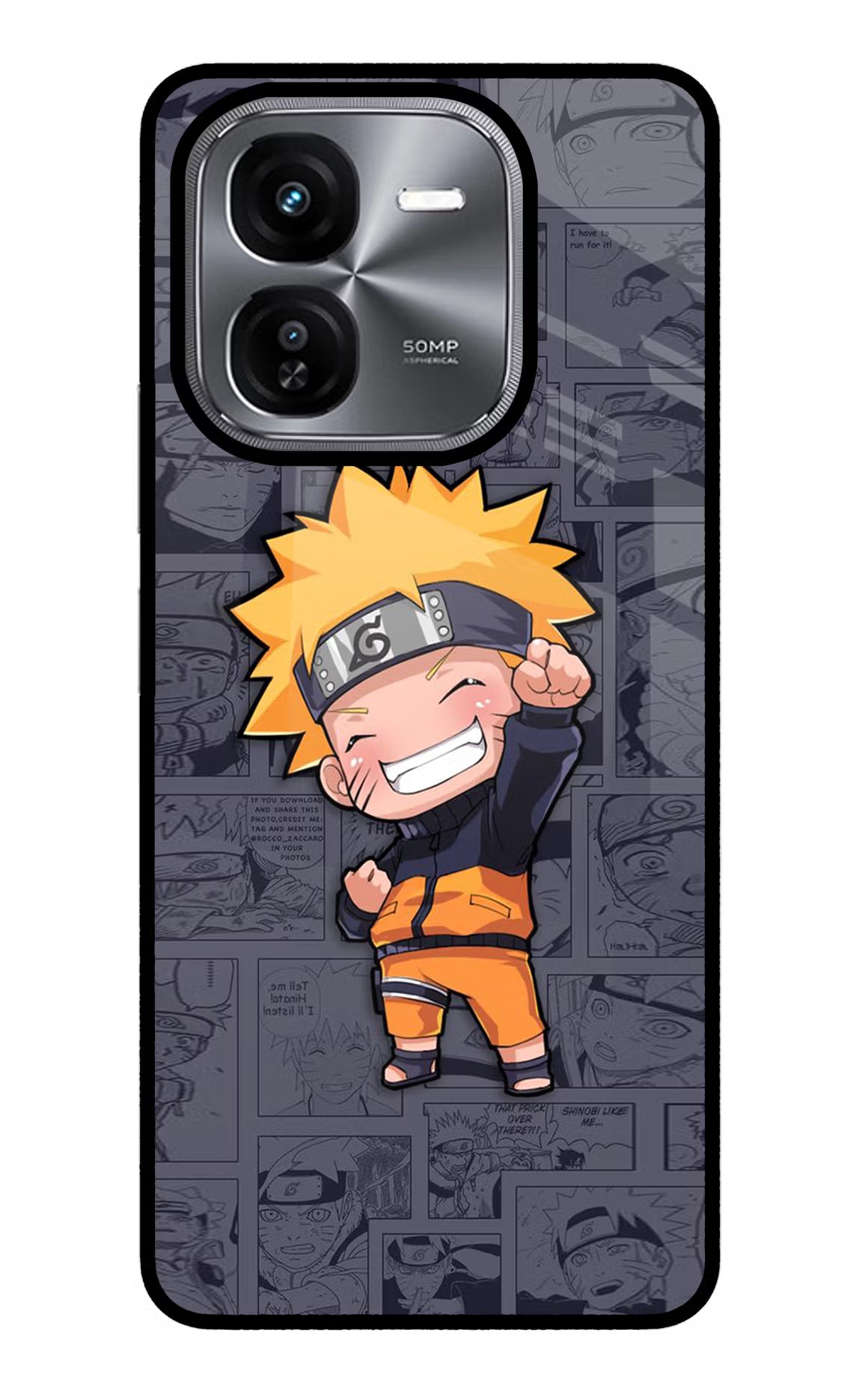Chota Naruto iQOO Z9X Glass Case Back Cover by Casekaro
