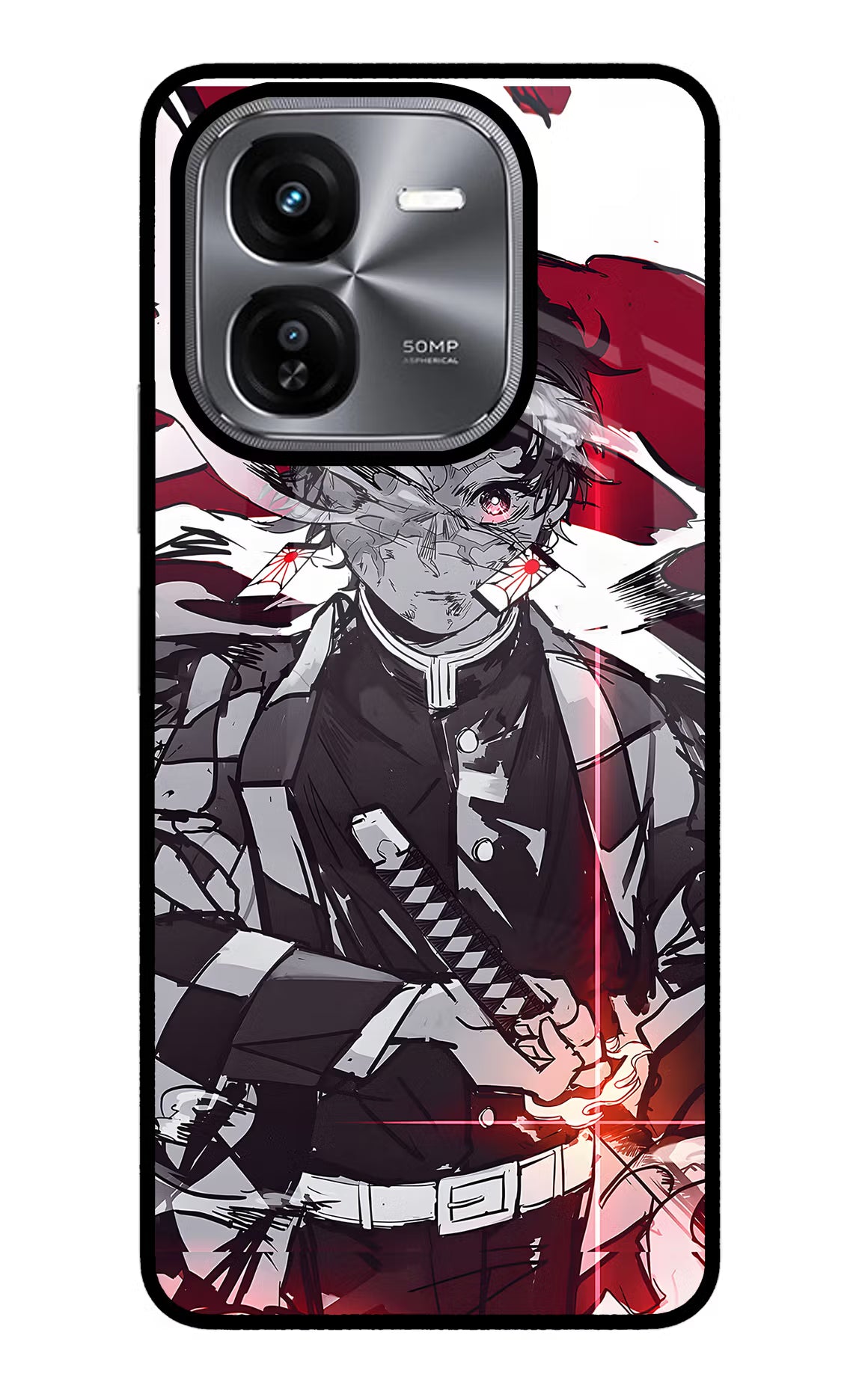 Demon Slayer iQOO Z9X Glass Case - Demon Slayer iQOO Z9X Glass Case Demon Slayer iQOO Z9X Glass Case