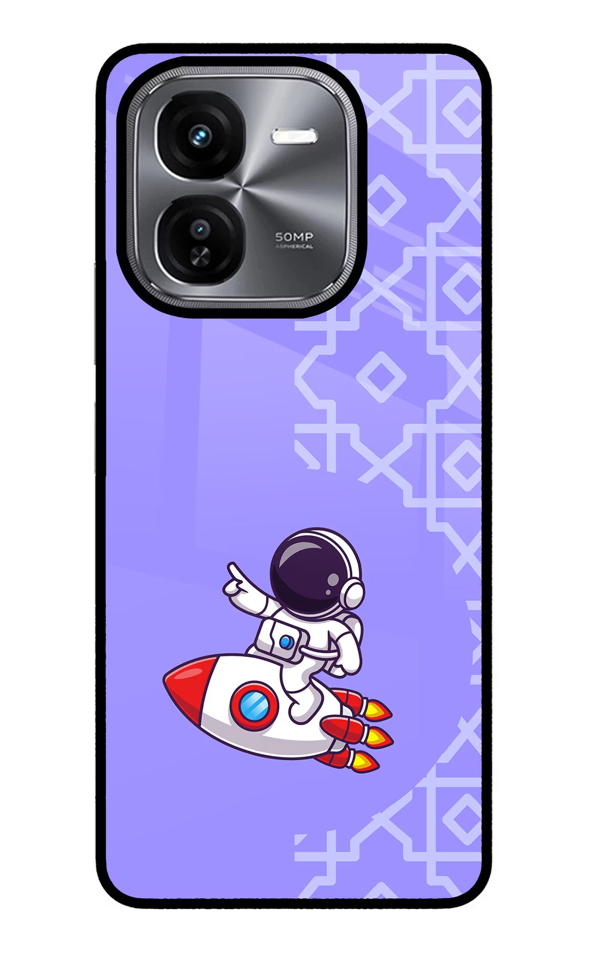 Cute Astronaut iQOO Z9X Glass Case Back Cover by Casekaro