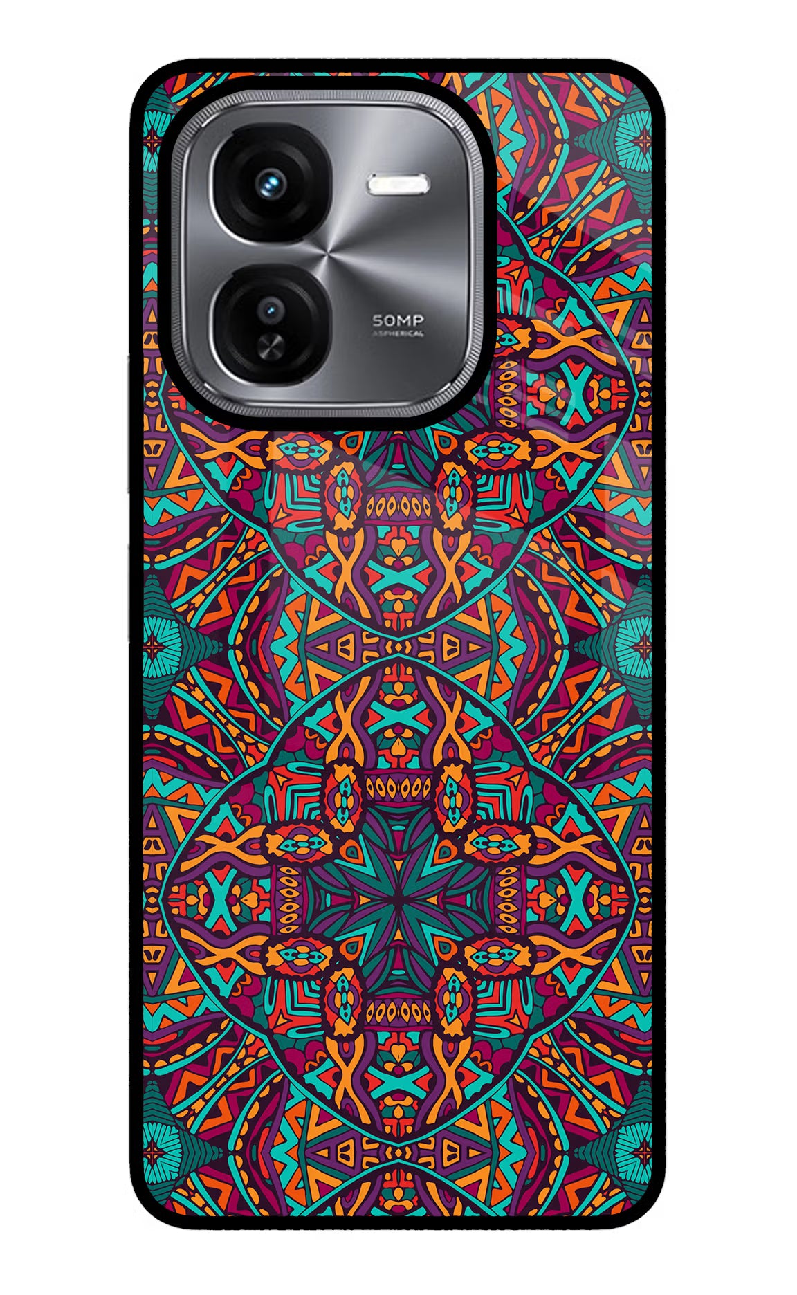 Colour Mandala iQOO Z9X Glass Case Back Cover by Casekaro