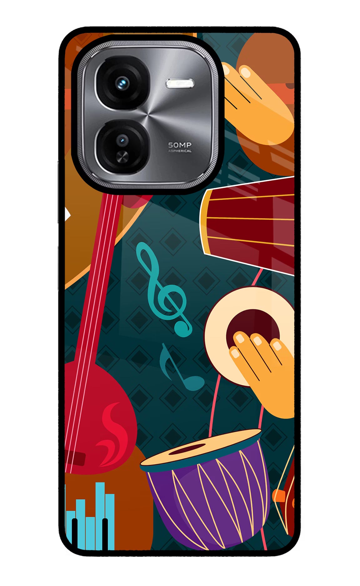 Music Instrument iQOO Z9X Glass Case Back Cover by Casekaro