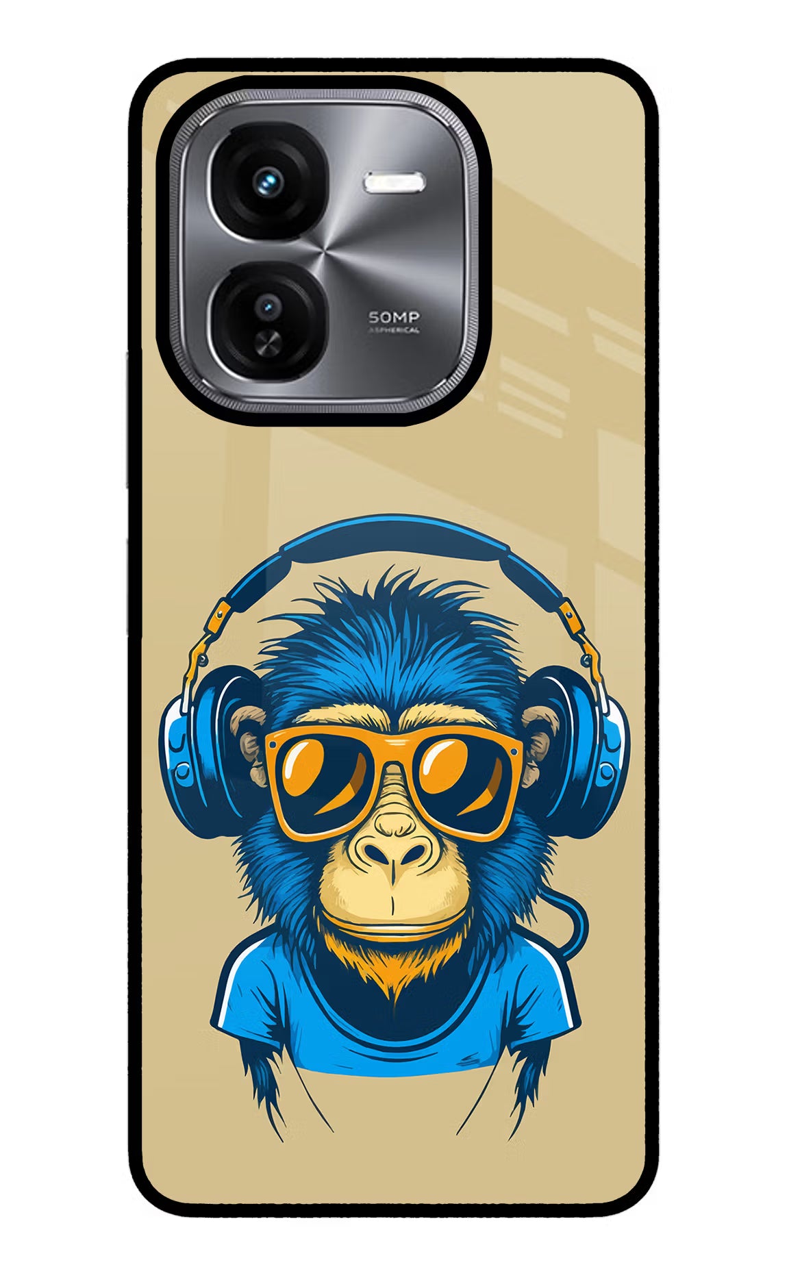 Monkey Headphone iQOO Z9X Glass Case - Monkey Headphone iQOO Z9X Glass Case Monkey Headphone iQOO Z9X Glass Case