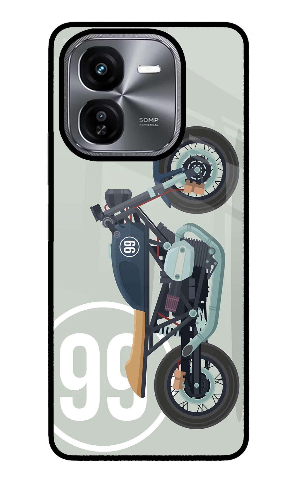 Classic Cafe Racer 99 iQOO Z9X Glass Case - Classic Cafe Racer 99 iQOO Z9X Glass Case Classic Cafe Racer 99 iQOO Z9X Glass Case