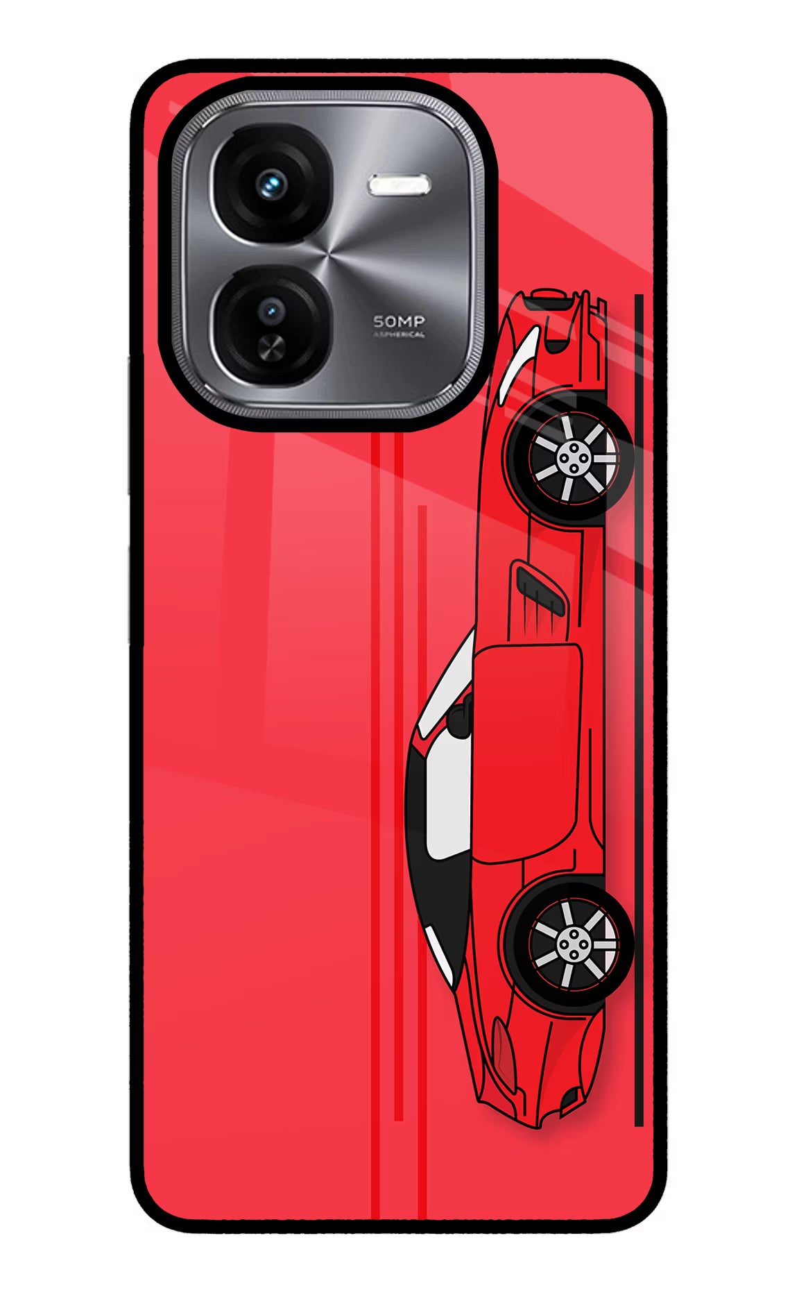 Red Velocity iQOO Z9X Glass Case - Red Velocity iQOO Z9X Glass Case Red Velocity iQOO Z9X Glass Case