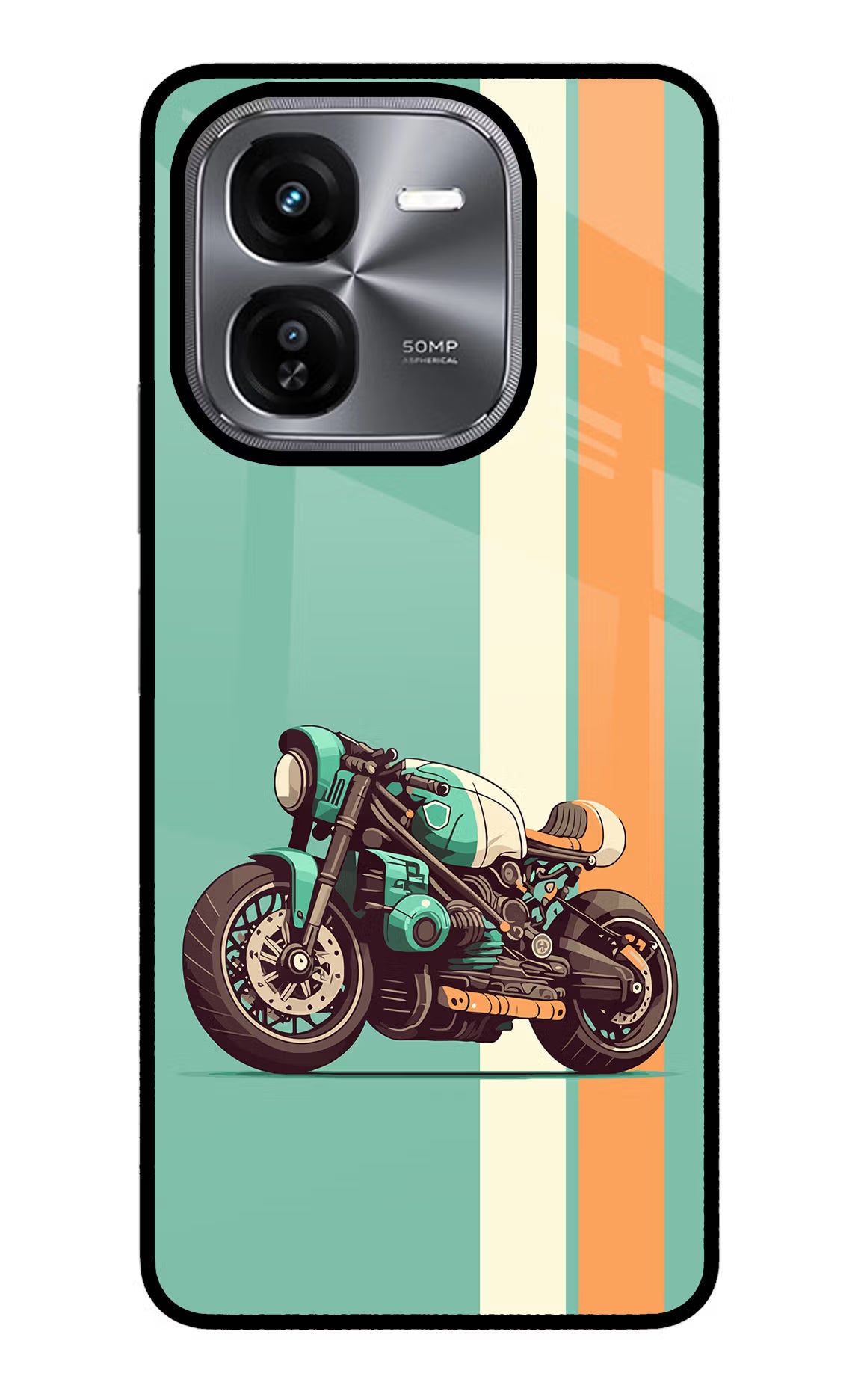 Striped Moto Drift iQOO Z9X Glass Case - Striped Moto Drift iQOO Z9X Glass Case Striped Moto Drift iQOO Z9X Glass Case