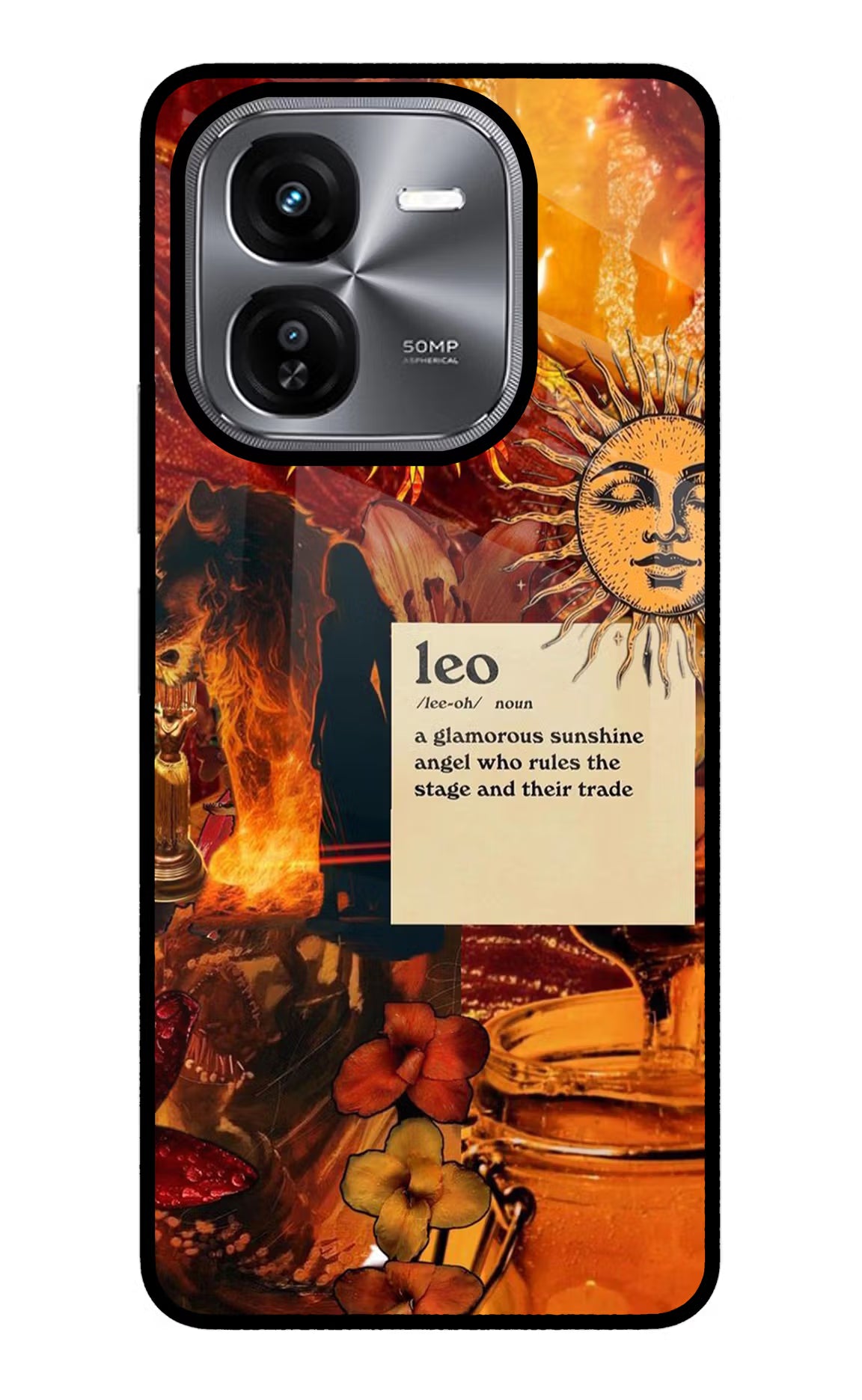 Leo Zodiac iQOO Z9X Back Cover - Leo Zodiac iQOO Z9X Glass Case Back Cover by Casekaro Leo Zodiac iQOO Z9X Glass Case Back Cover by Casekaro