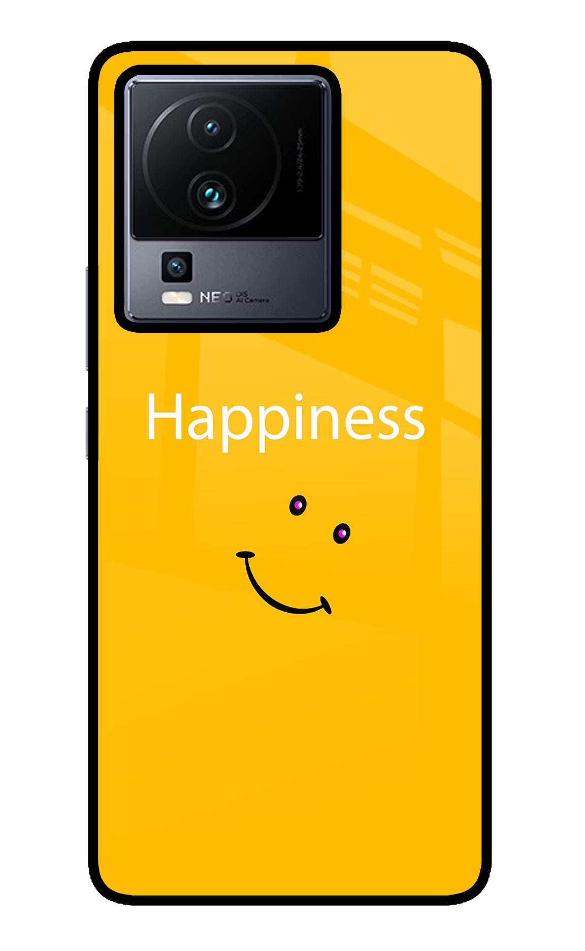Happiness With Smiley iQOO Neo 7 Glass Case - Happiness With Smiley iQOO Neo 7 Glass Case Happiness With Smiley iQOO Neo 7 Glass Case