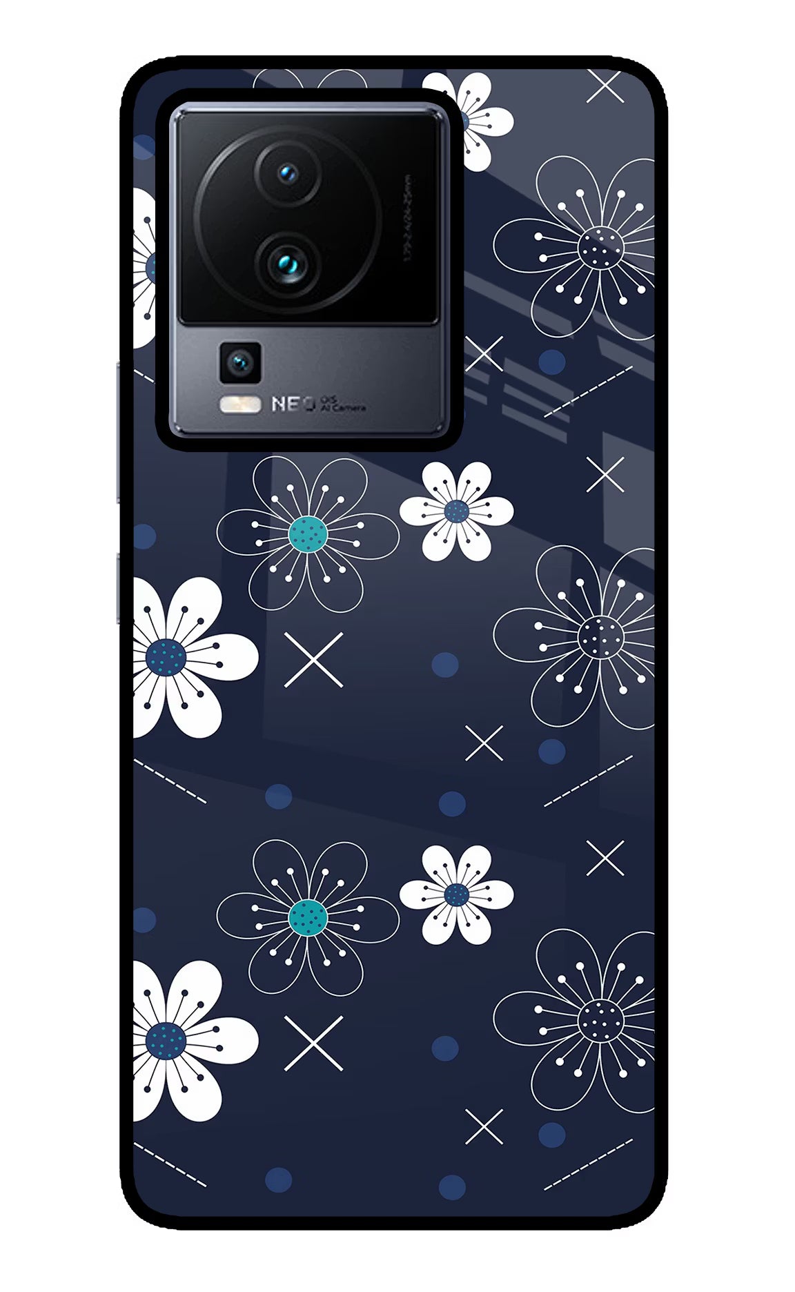 Flowers iQOO Neo 7 Glass Case - Flowers iQOO Neo 7 Glass Case Flowers iQOO Neo 7 Glass Case