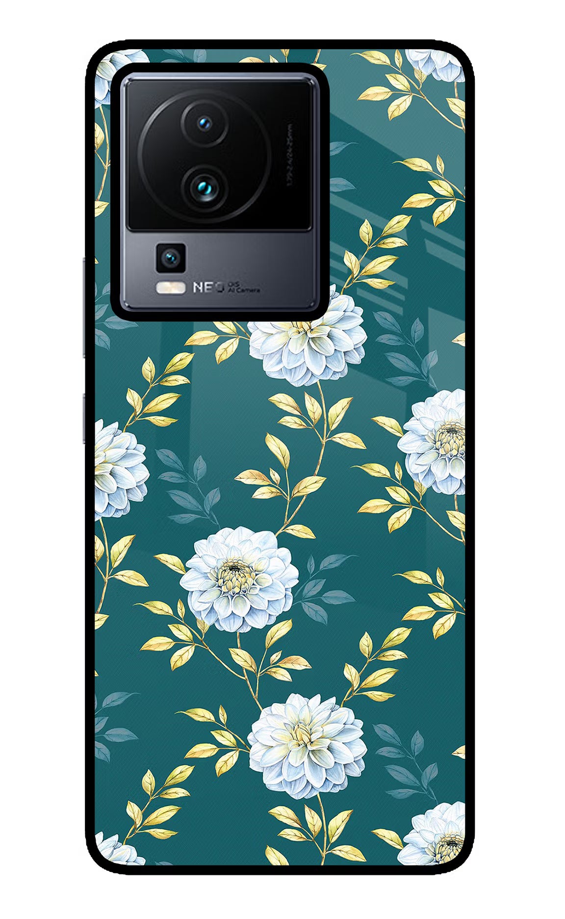 Flowers iQOO Neo 7 Glass Case - Flowers iQOO Neo 7 Glass Case Flowers iQOO Neo 7 Glass Case