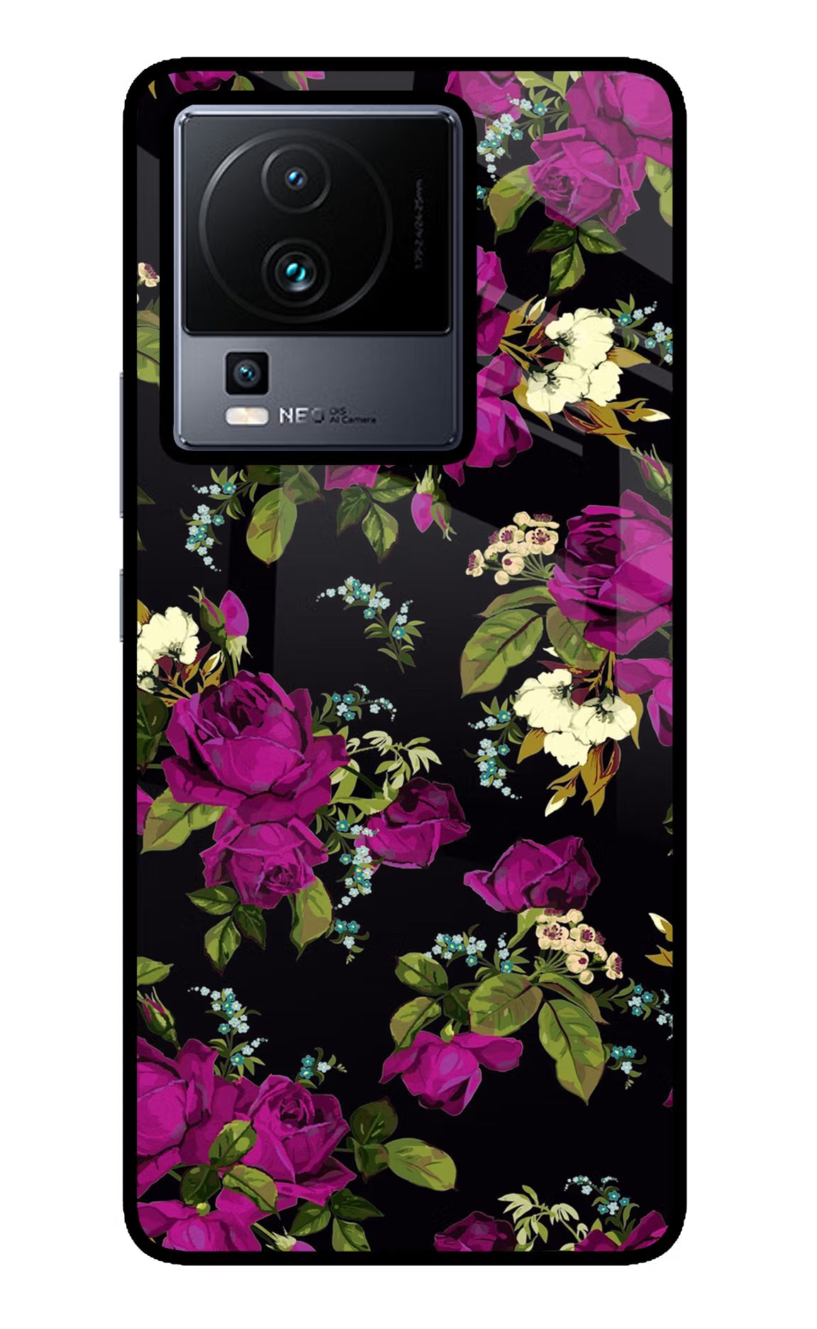 Flowers iQOO Neo 7 Glass Case - Flowers iQOO Neo 7 Glass Case Flowers iQOO Neo 7 Glass Case
