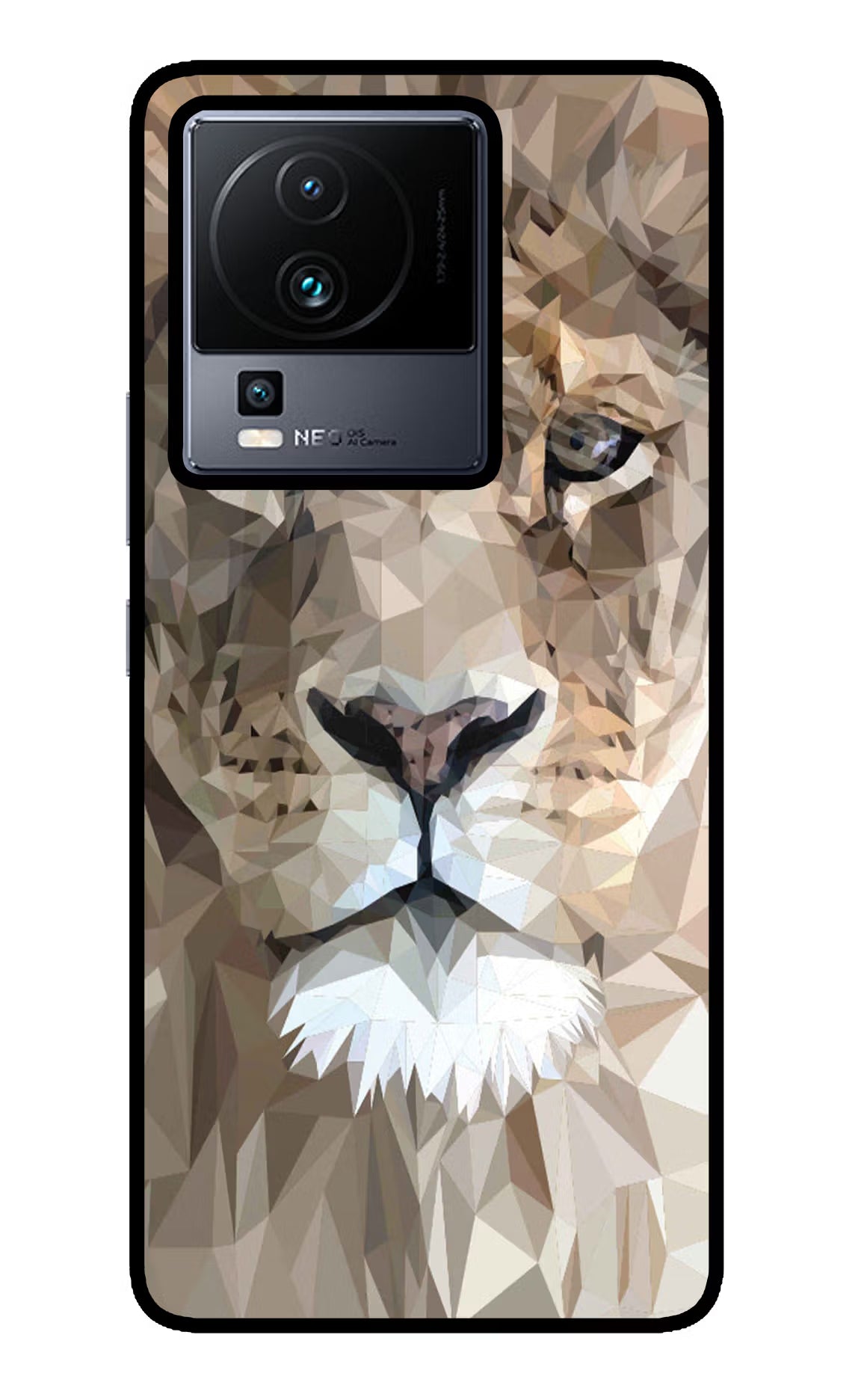 Lion Art iQOO Neo 7 Glass Case Back Cover by Casekaro