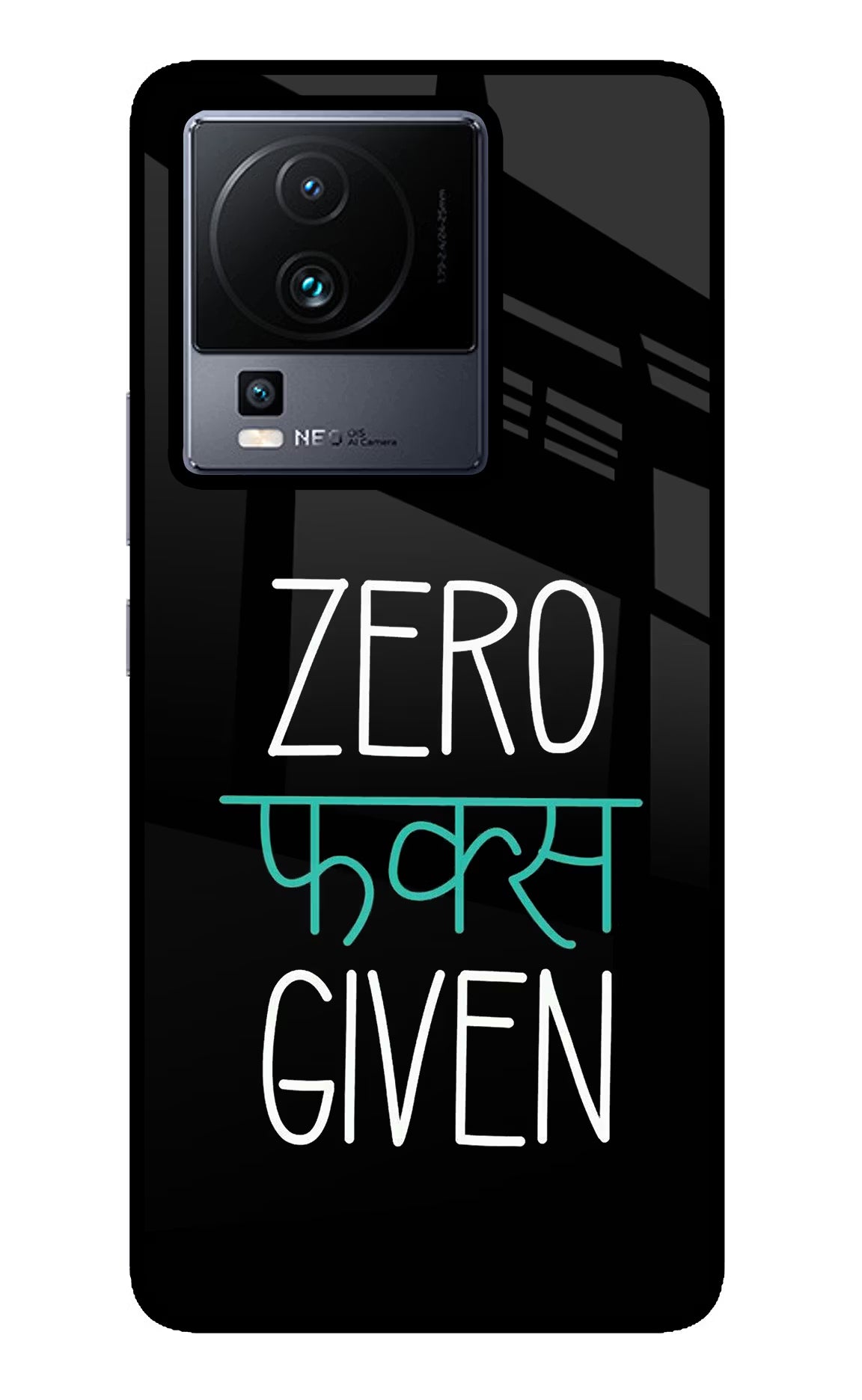 Zero Fucks Given iQOO Neo 7 Glass Case Back Cover by Casekaro