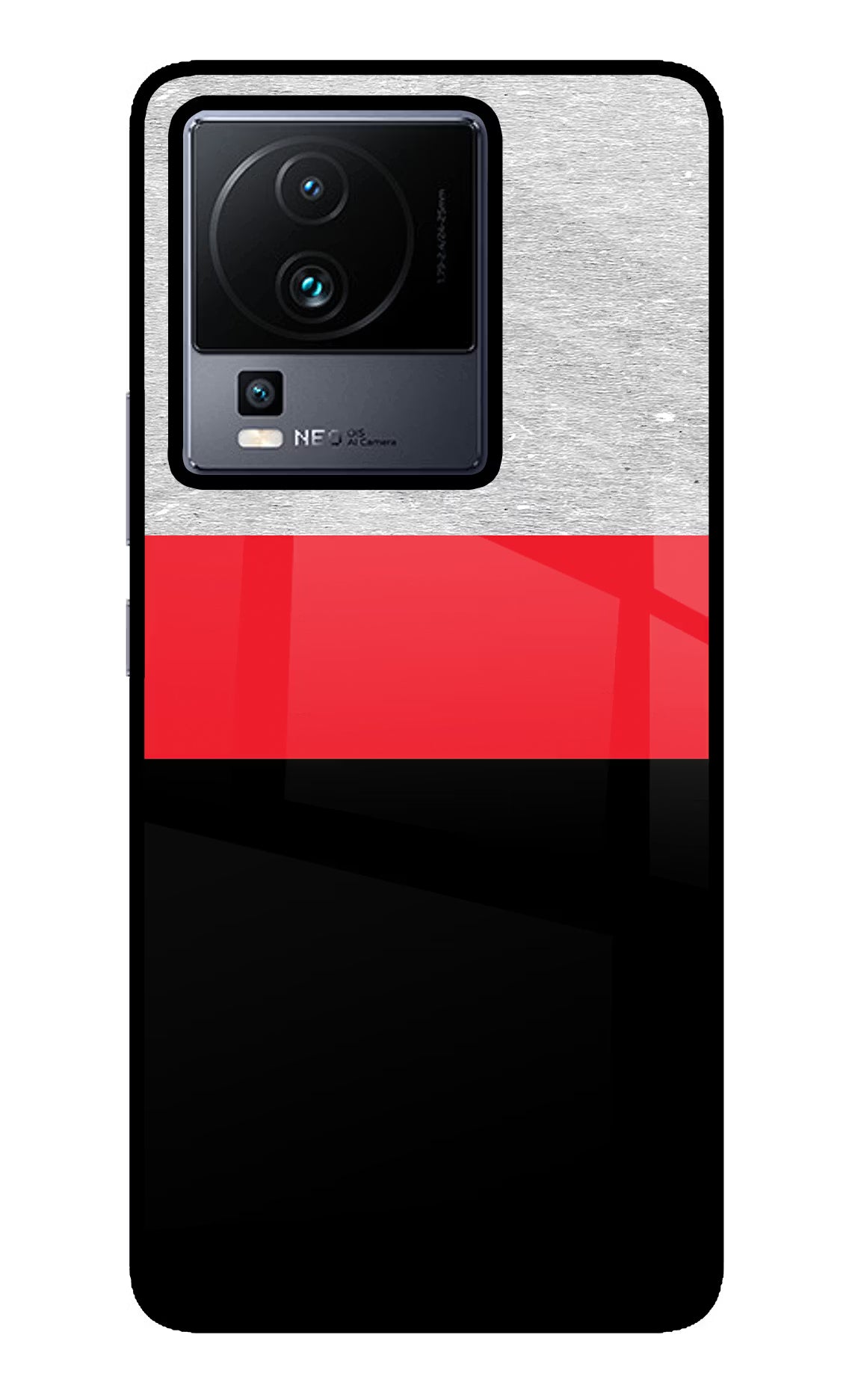 Tri Color Pattern iQOO Neo 7 Glass Case - Tri Color Pattern iQOO Neo 7 Glass Case Tri Color Pattern iQOO Neo 7 Glass Case