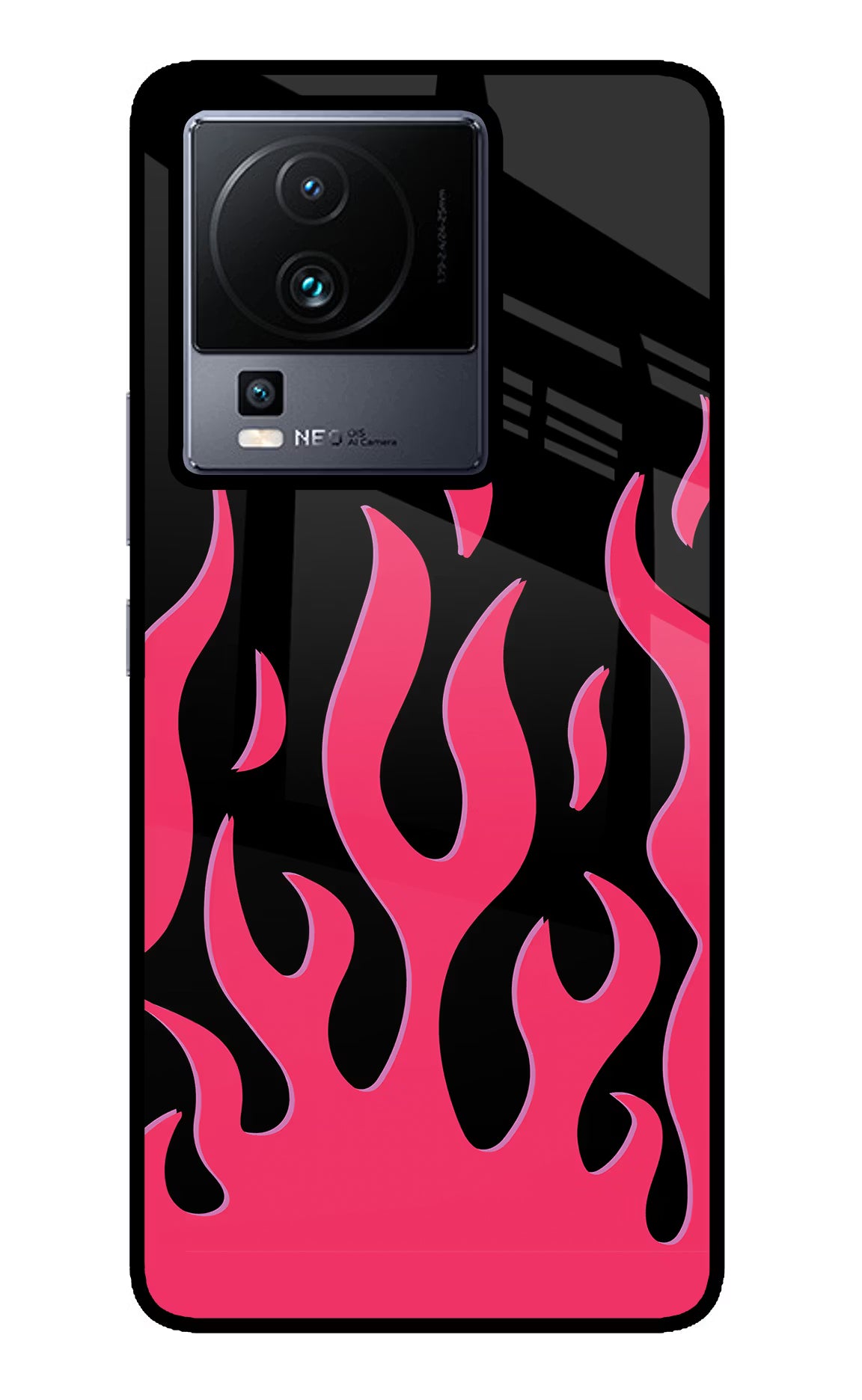 Fire Flames iQOO Neo 7 Glass Case Back Cover by Casekaro