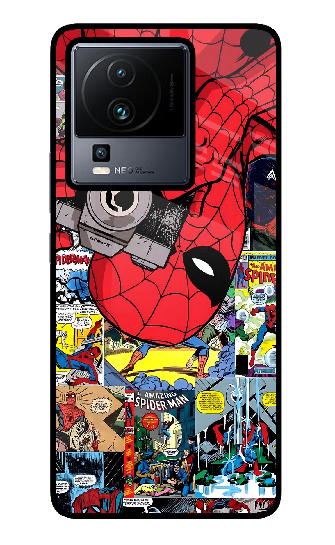 Spider Man iQOO Neo 7 Glass Case - Spider Man iQOO Neo 7 Glass Case Spider Man iQOO Neo 7 Glass Case