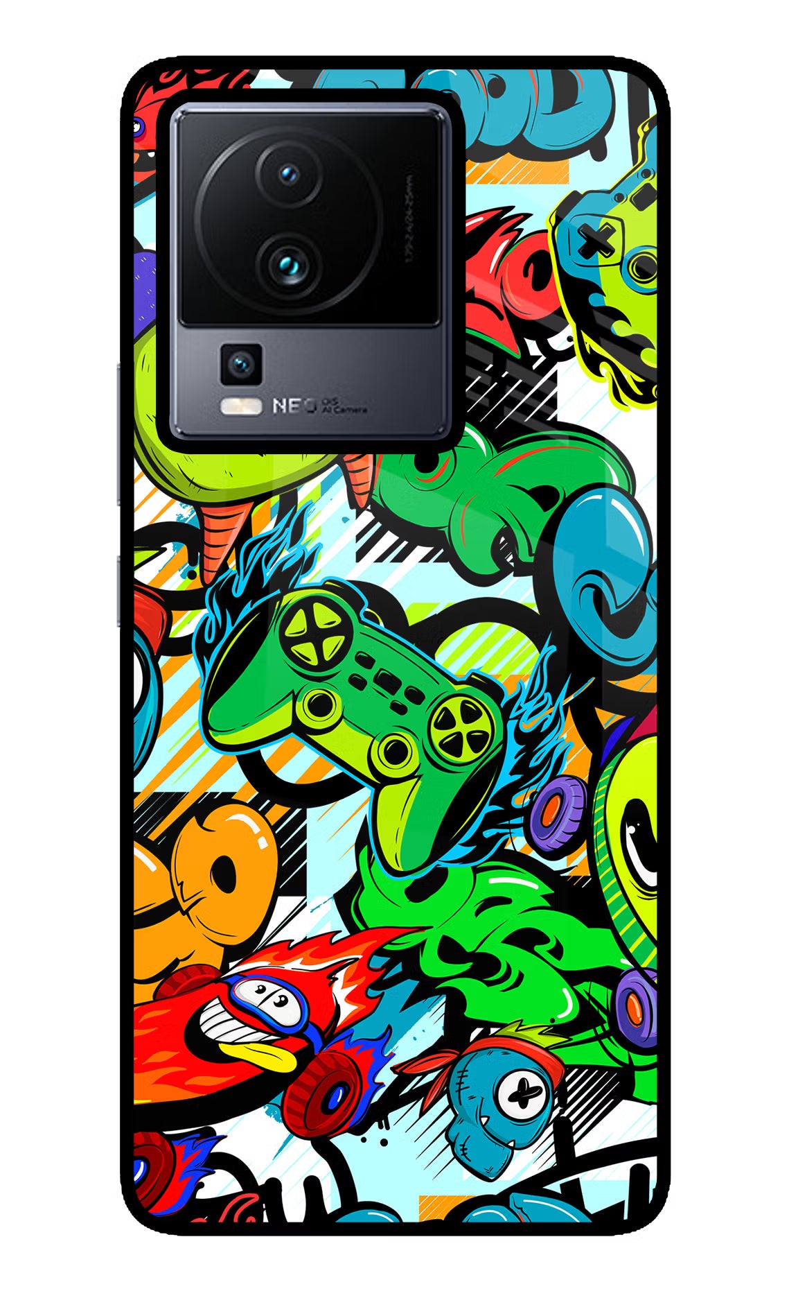 Game Doodle iQOO Neo 7 Glass Case - Game Doodle iQOO Neo 7 Glass Case Game Doodle iQOO Neo 7 Glass Case