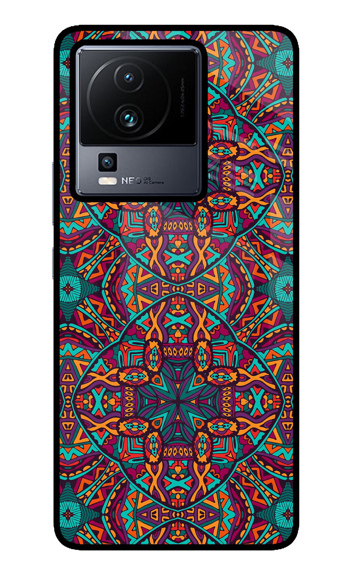Colour Mandala iQOO Neo 7 Glass Case - Colour Mandala iQOO Neo 7 Glass Case Colour Mandala iQOO Neo 7 Glass Case