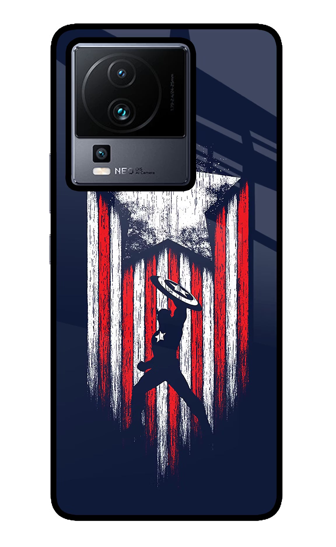 Captain America Marvel Art iQOO Neo 7 Glass Case - Captain America Marvel Art iQOO Neo 7 Glass Case Captain America Marvel Art iQOO Neo 7 Glass Case
