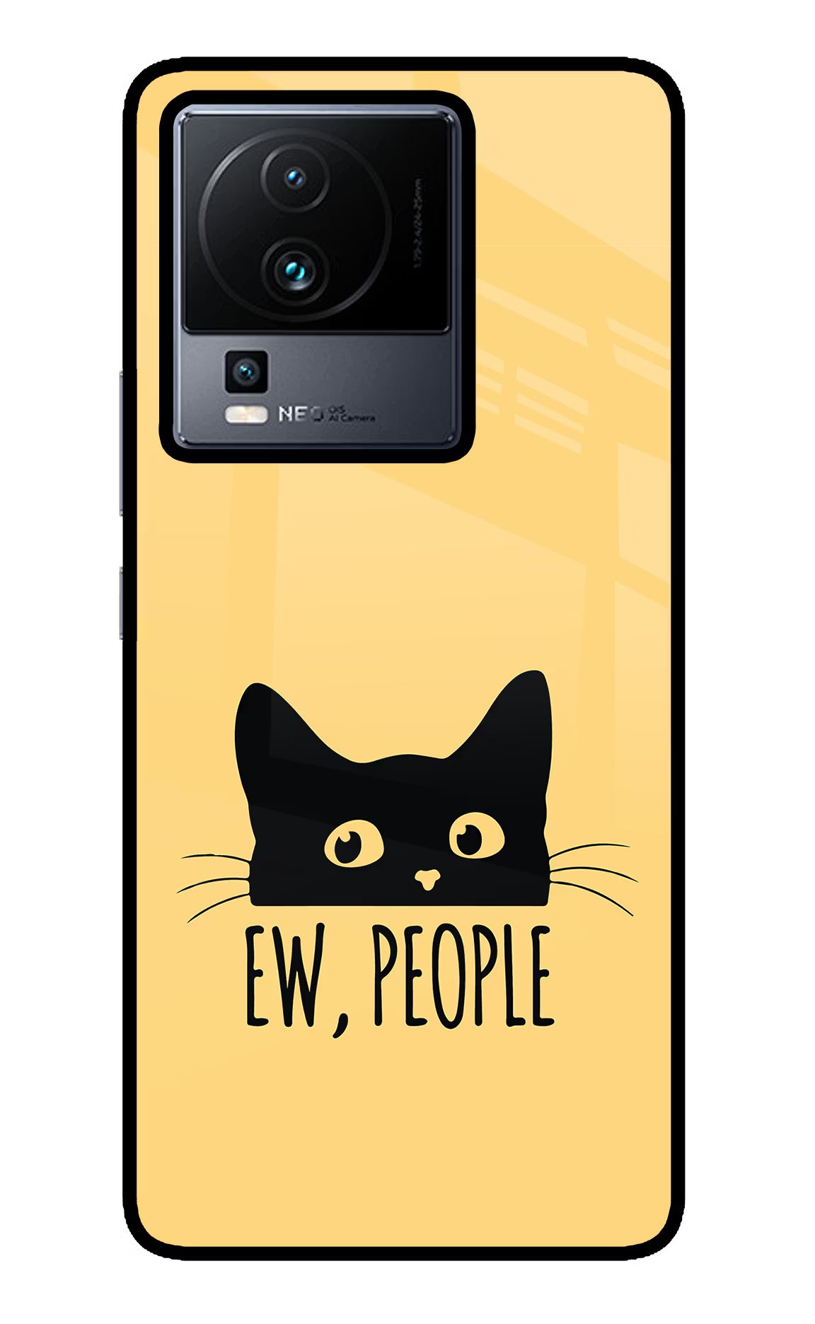 Ew People Catitude iQOO Neo 7 Glass Case Back Cover by Casekaro