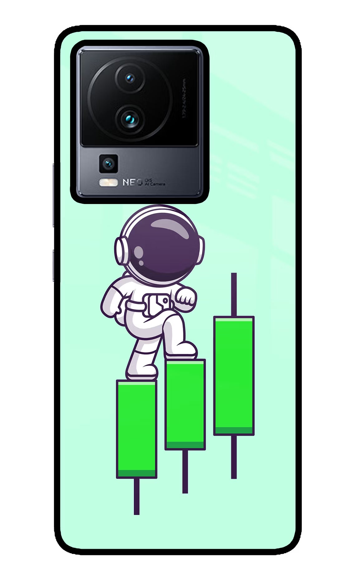 Astronaut Trader iQOO Neo 7 Glass Case Back Cover by Casekaro