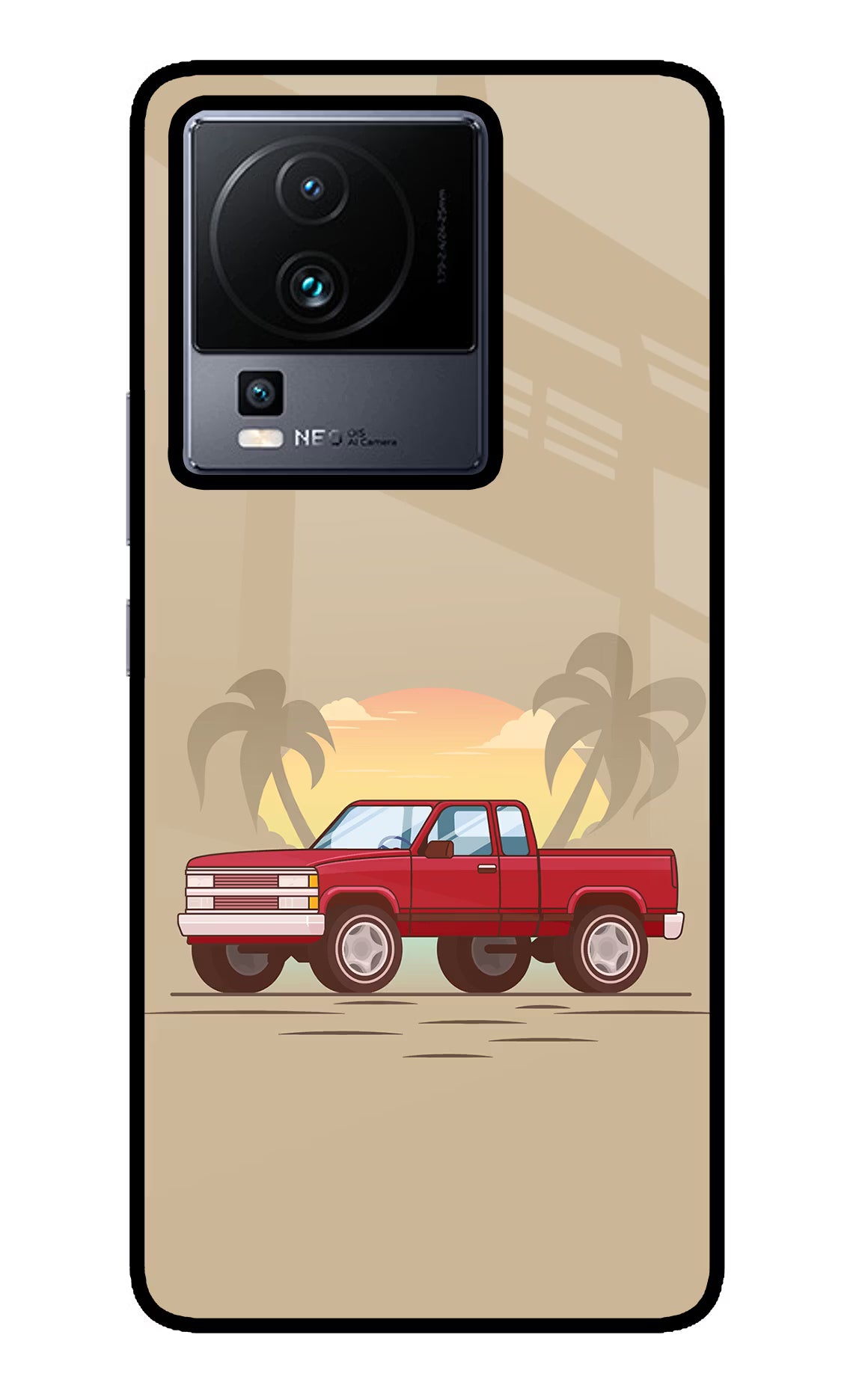 Desert Classic Drive iQOO Neo 7 Glass Case Back Cover by Casekaro