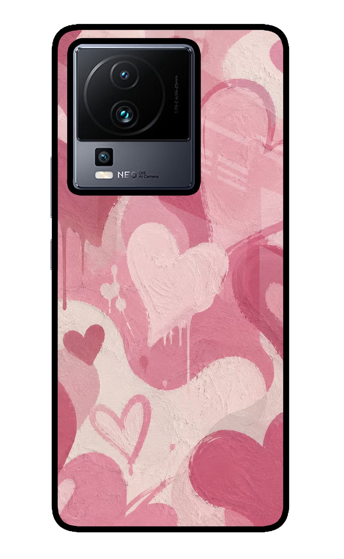 Hearty case iQOO Neo 7 Back Cover - Hearty case iQOO Neo 7 Glass Case Back Cover by Casekaro Hearty case iQOO Neo 7 Glass Case Back Cover by Casekaro