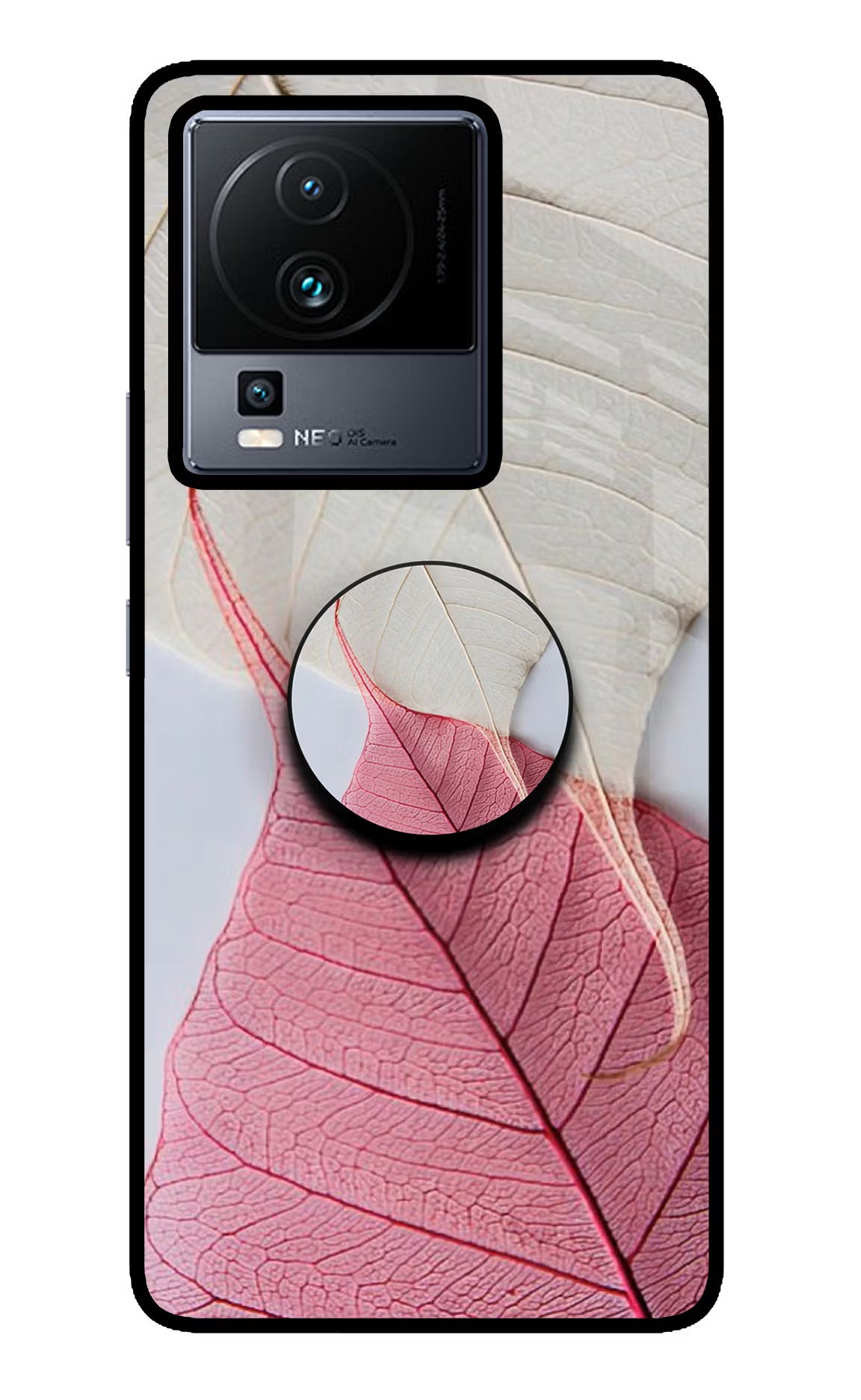 White Pink Leaf iQOO Neo 7 Pop Case by Casekaro