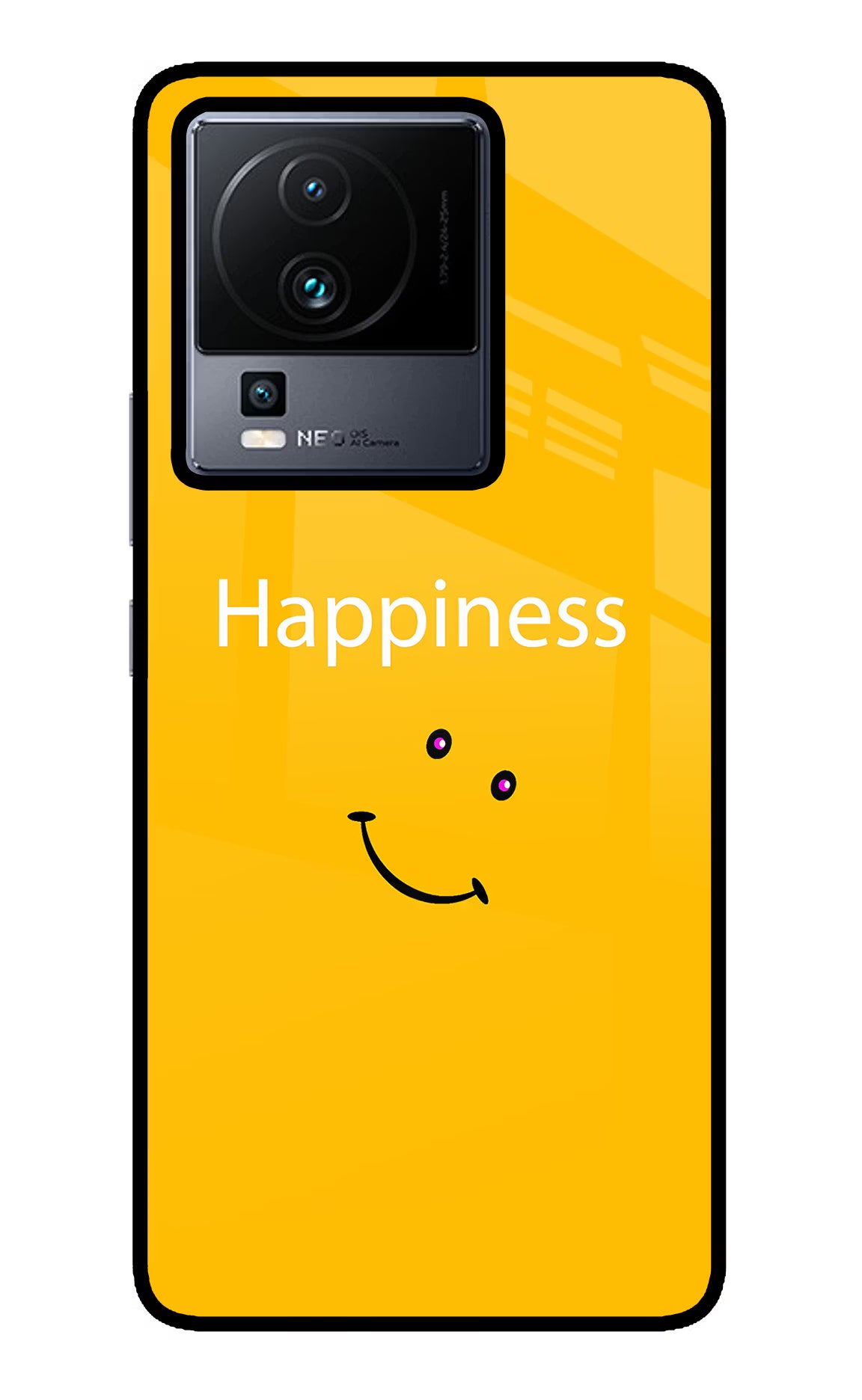 Happiness With Smiley iQOO Neo 7 Pro Glass Case Back Cover by Casekaro