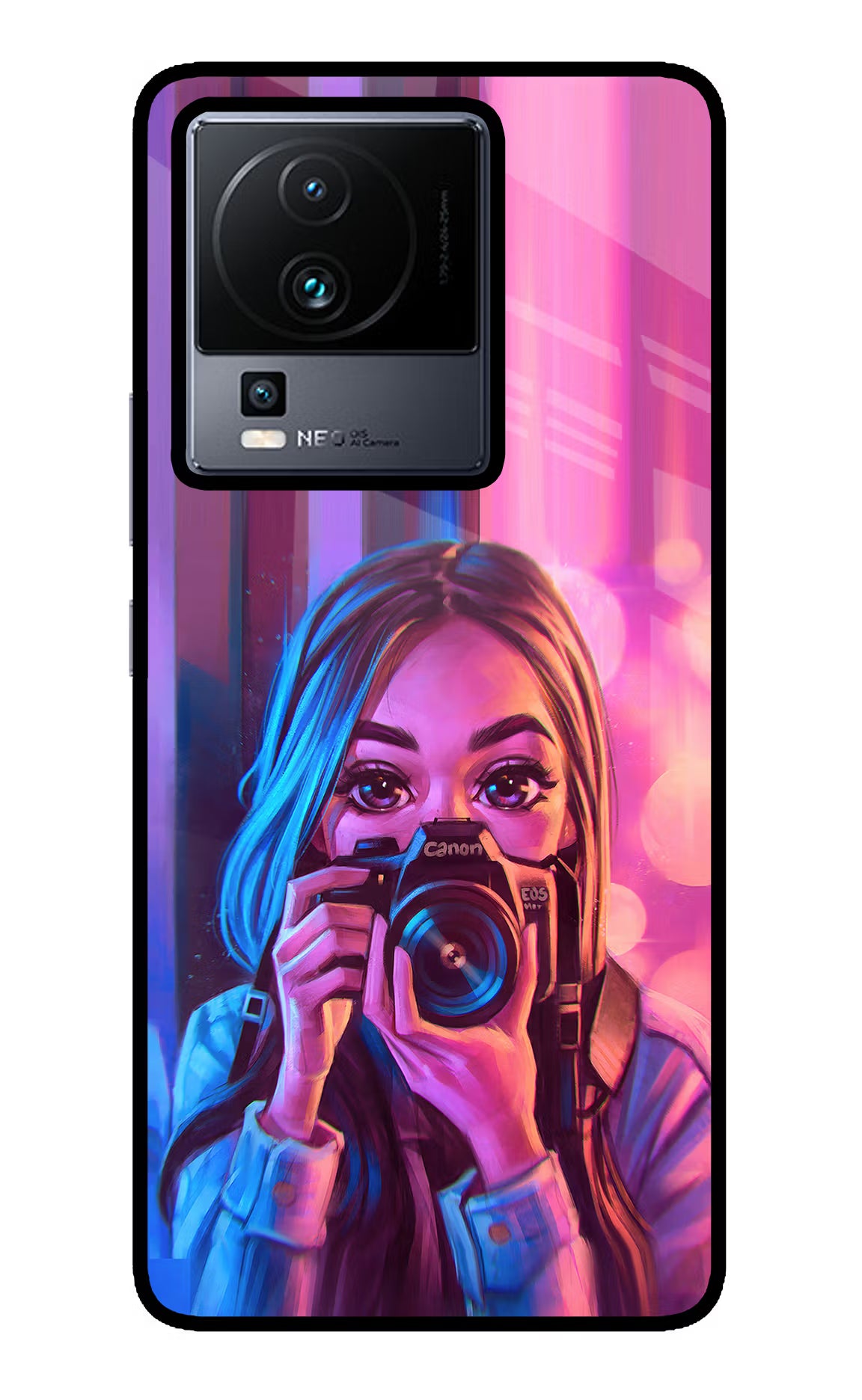 Girl Photographer iQOO Neo 7 Pro Glass Case - Girl Photographer iQOO Neo 7 Pro Glass Case Girl Photographer iQOO Neo 7 Pro Glass Case
