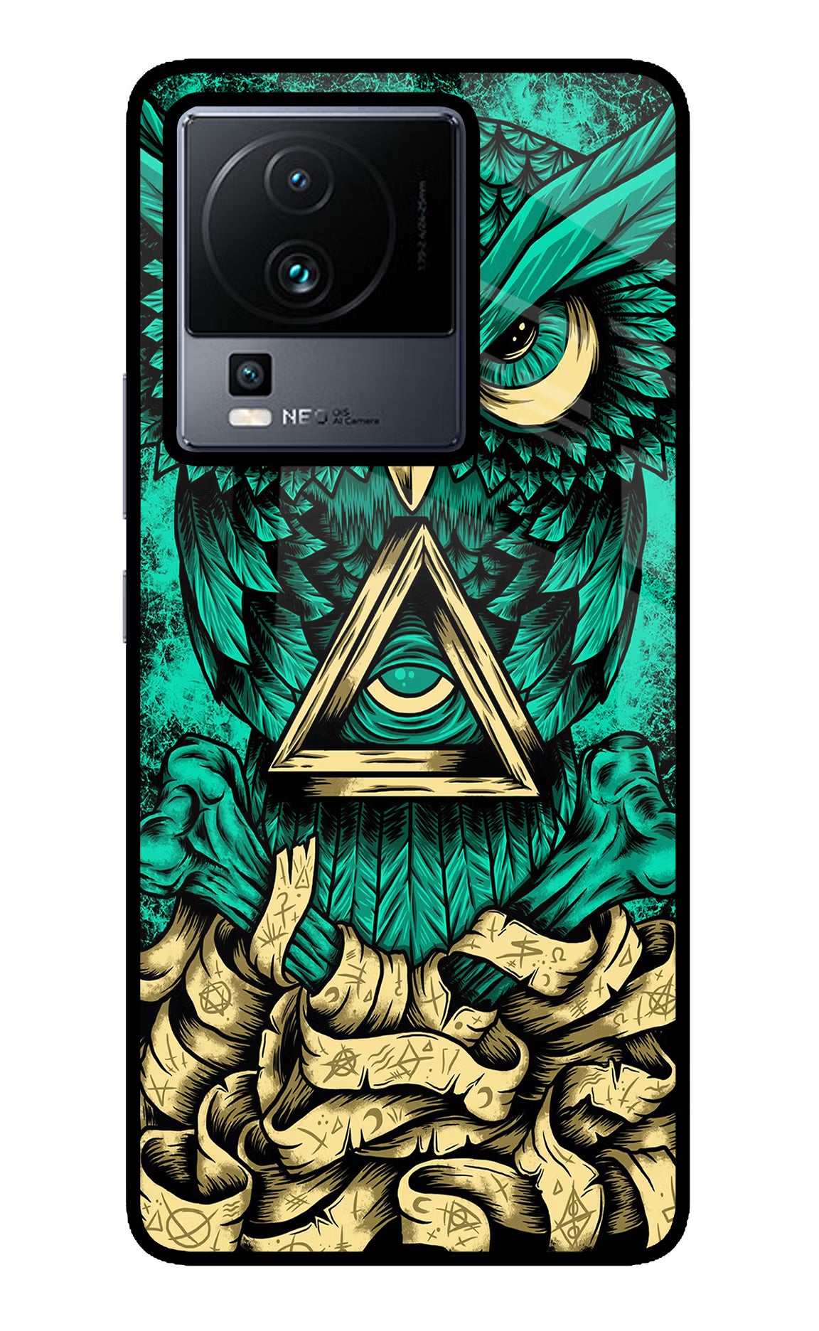 Green Owl iQOO Neo 7 Pro Glass Case - Green Owl iQOO Neo 7 Pro Glass Case Green Owl iQOO Neo 7 Pro Glass Case