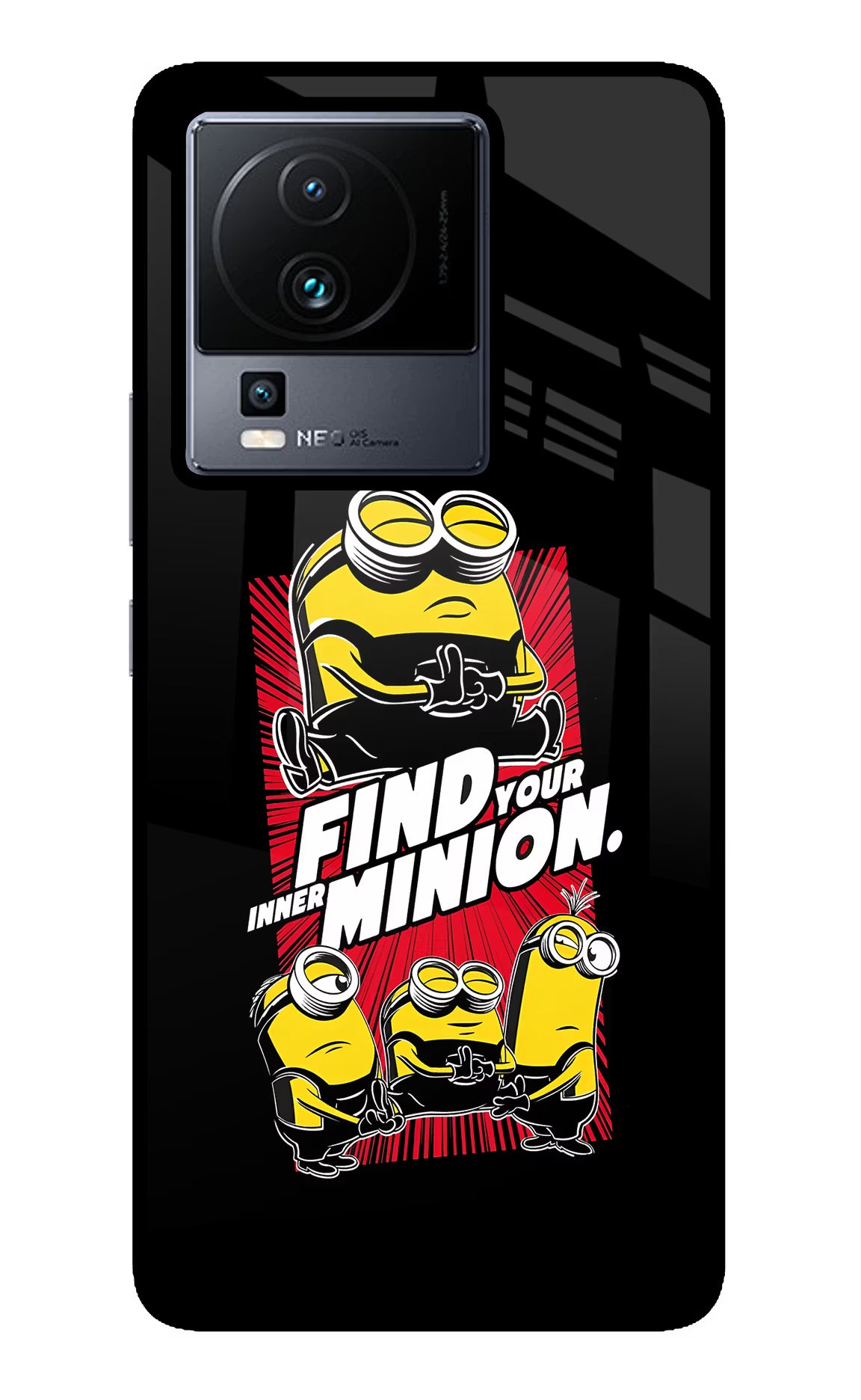 Find your inner Minion iQOO Neo 7 Pro Glass Case Back Cover by Casekaro