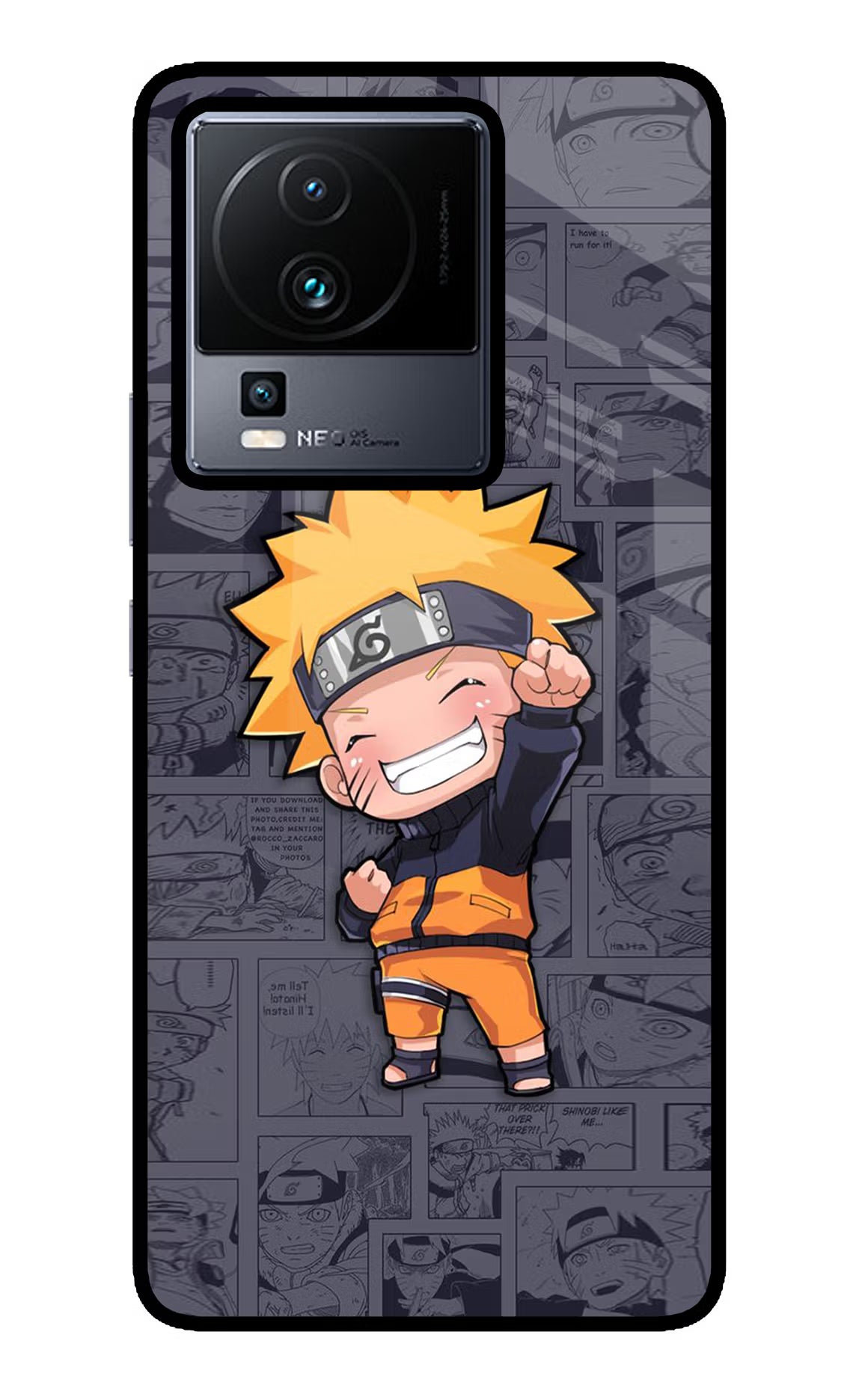 Chota Naruto iQOO Neo 7 Pro Glass Case Back Cover by Casekaro