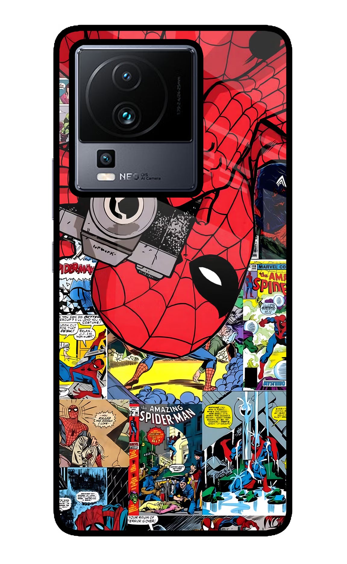 Spider Man iQOO Neo 7 Pro Glass Case - Spider Man iQOO Neo 7 Pro Glass Case Spider Man iQOO Neo 7 Pro Glass Case